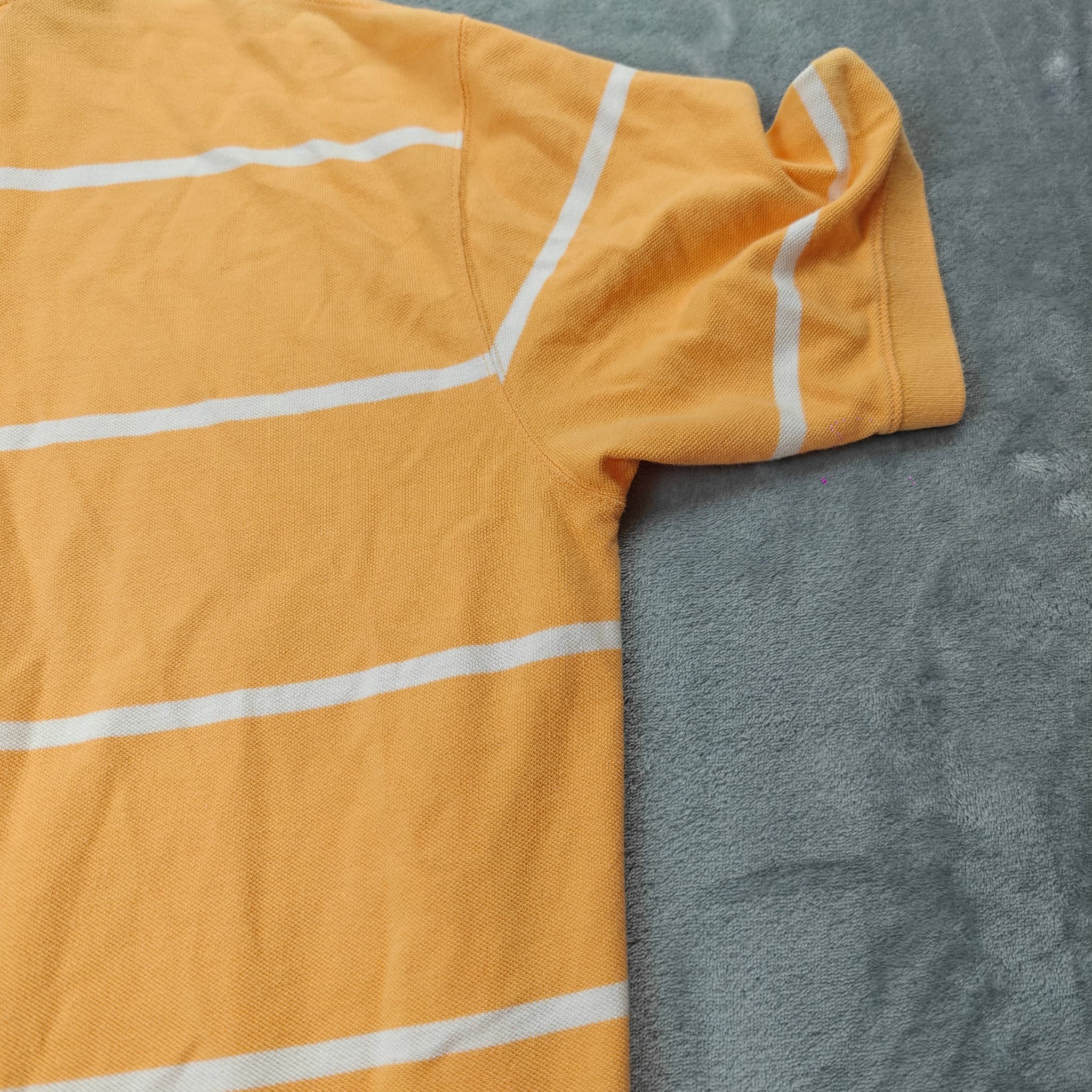 Vintage Tommy Hilfiger Polo Shirt Men's XL Yellow White Striped — photo 10 of 10