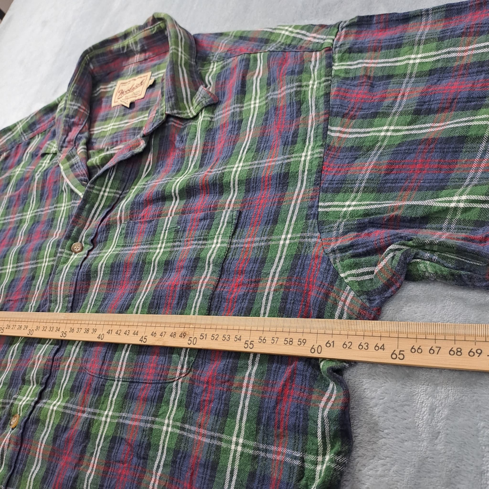 Woolrich Vintage Plaid Flannel Button-Down Shirt Men's XL Green Purple — photo 4 of 5