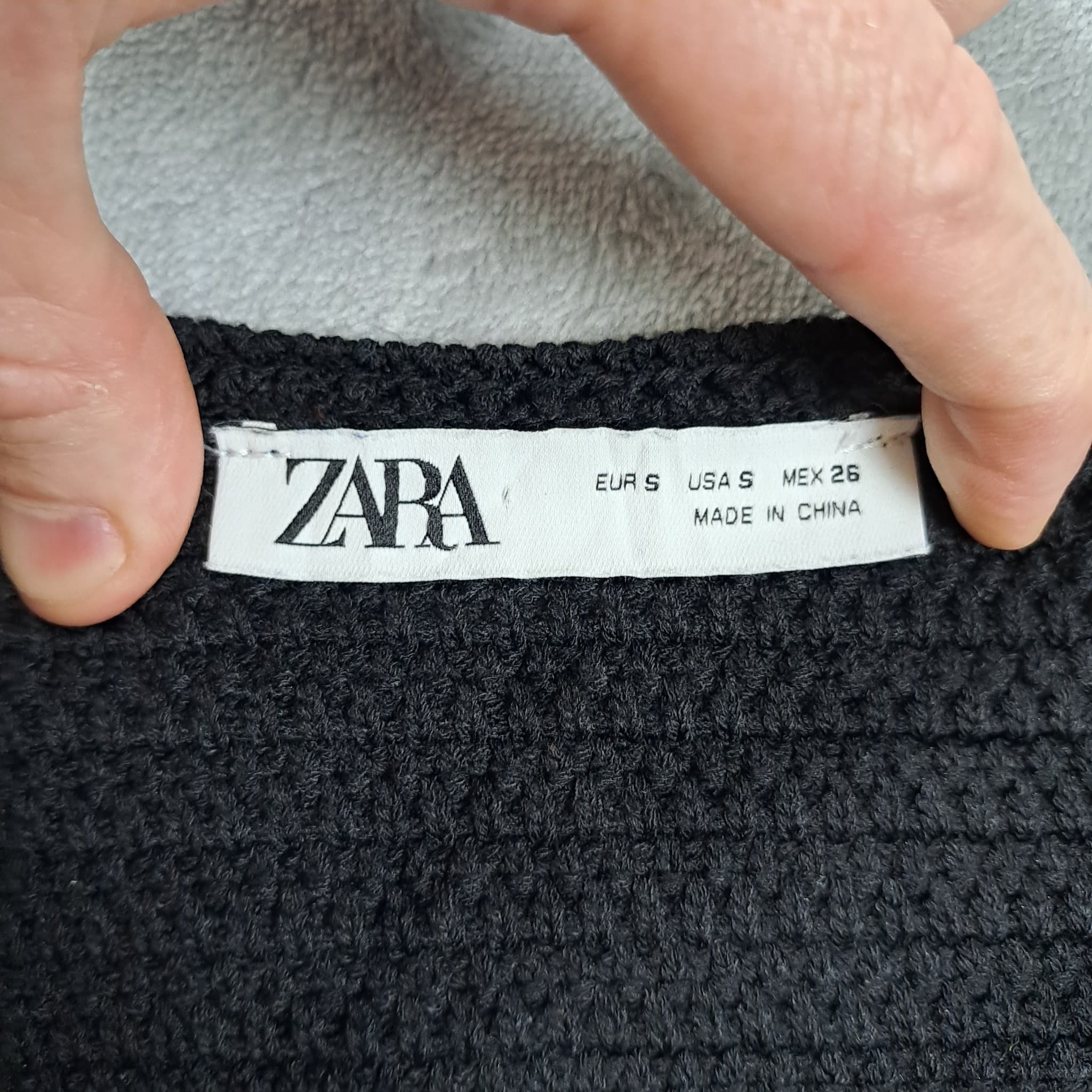 Zara Black Crochet Knit Crop Top Women's Size S — photo 2 of 5