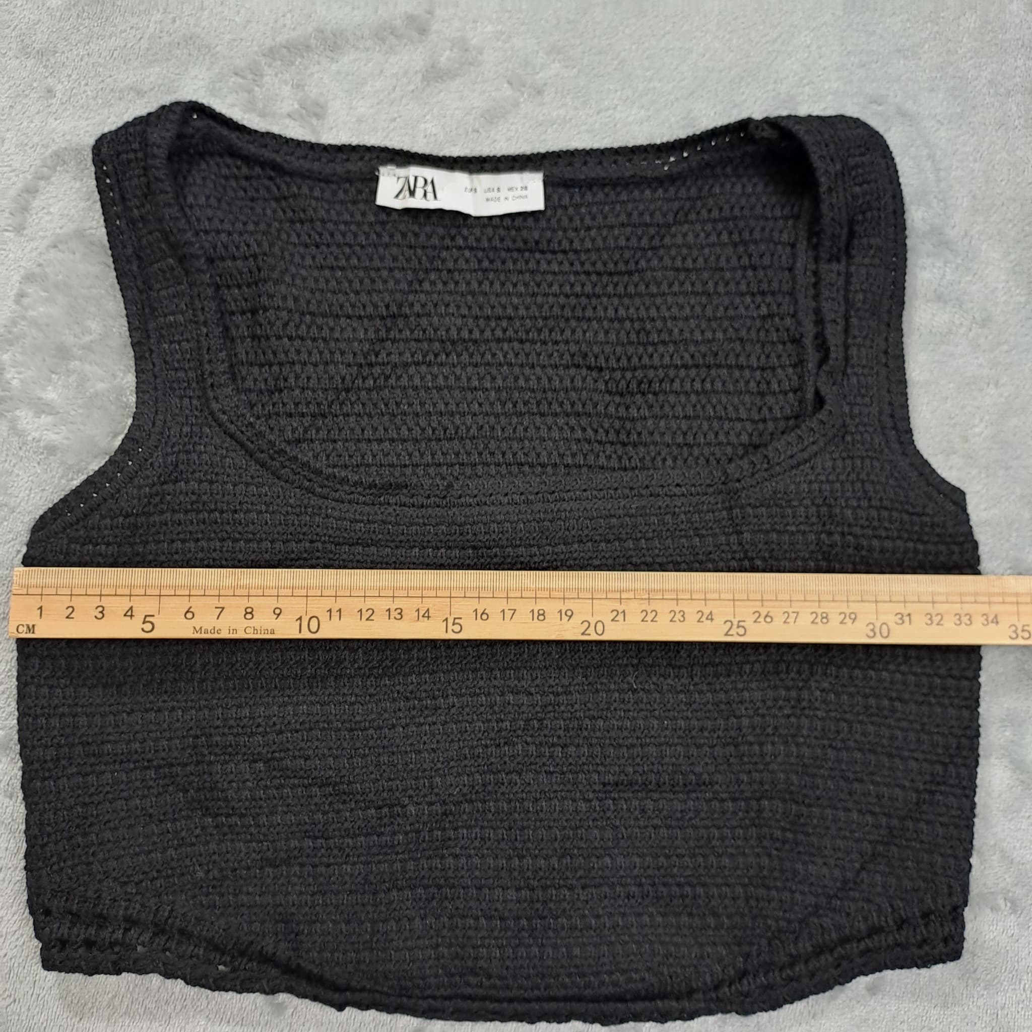 Zara Black Crochet Knit Crop Top Women's Size S — photo 3 of 5