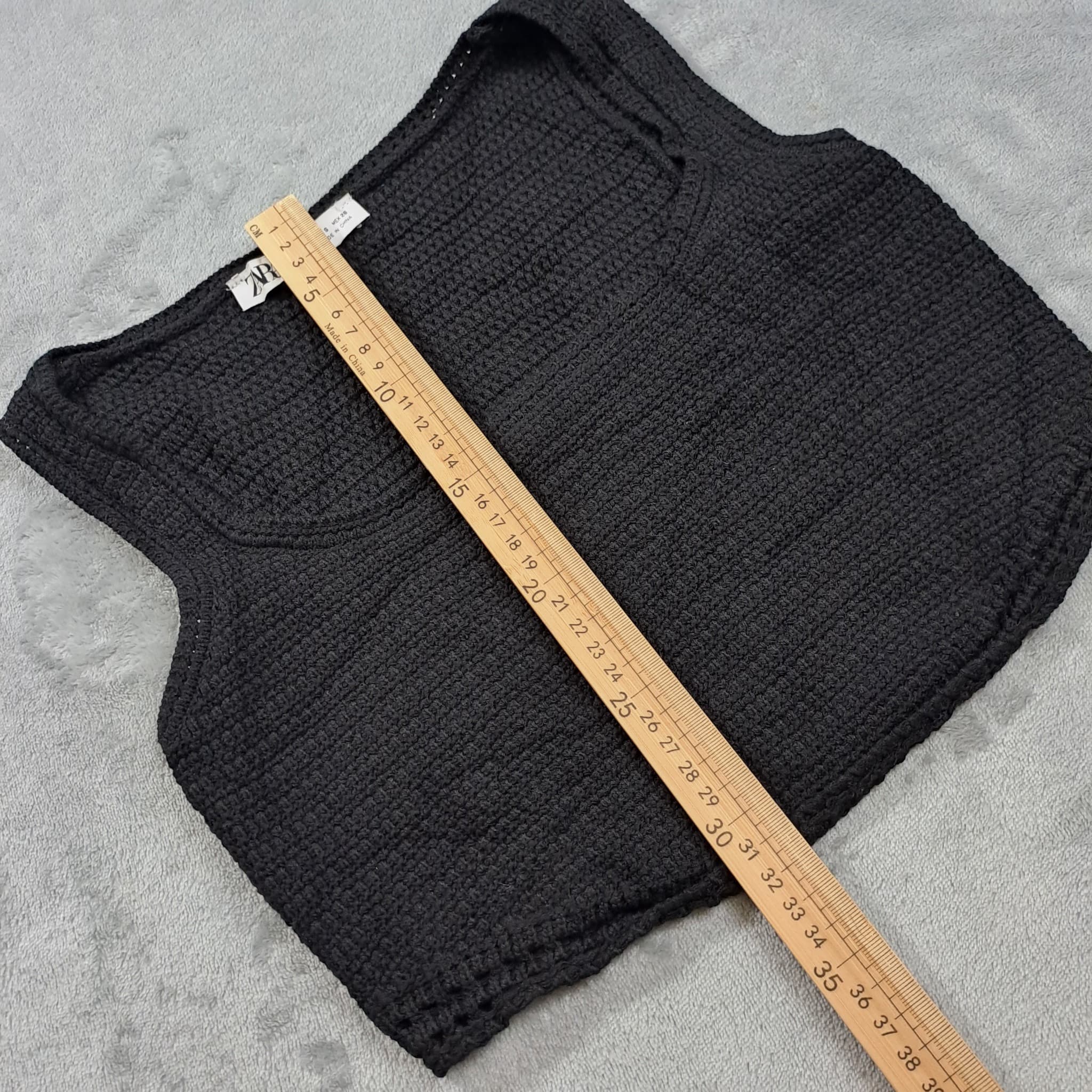 Zara Black Crochet Knit Crop Top Women's Size S — photo 4 of 5