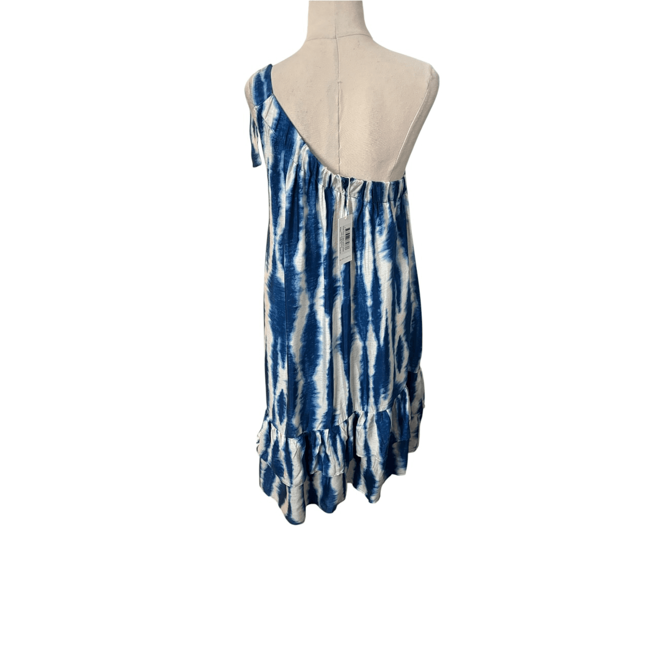 Adorne One-Shoulder Tie-Dye Dress Blue White Size 16 — photo 3 of 8