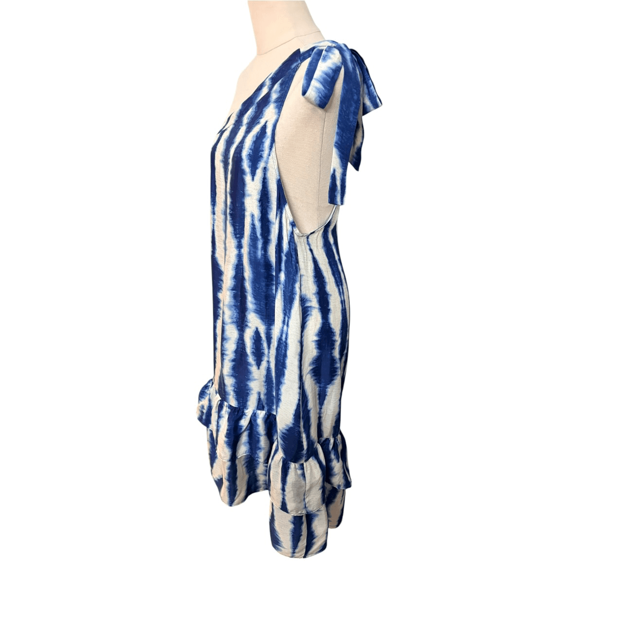 Adorne One-Shoulder Tie-Dye Dress Blue White Size 16 — photo 2 of 8