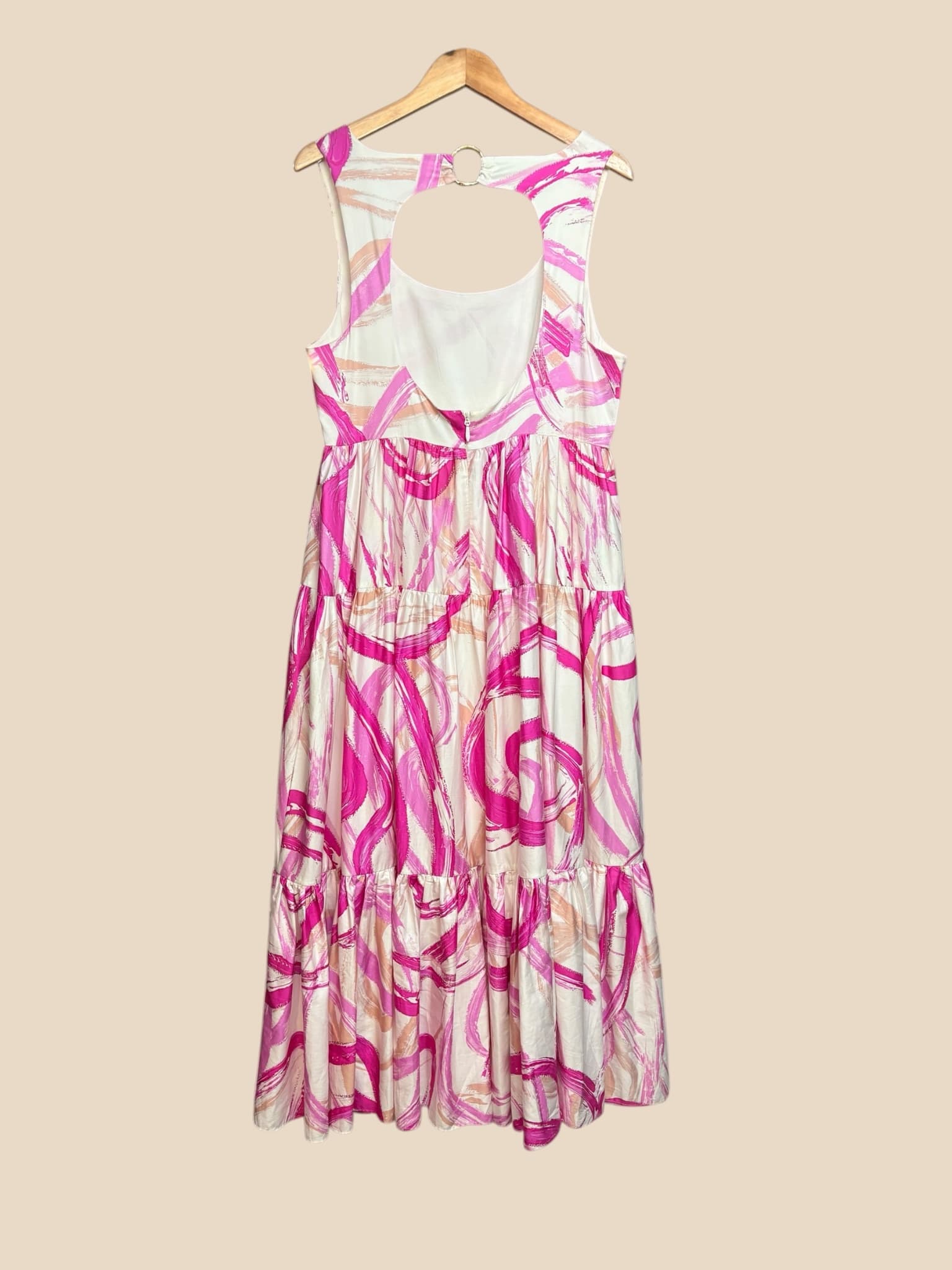 Aje. Alegro Maxi Dress Abstract Print Cutout Pink Women's 14 — photo 1 of 8