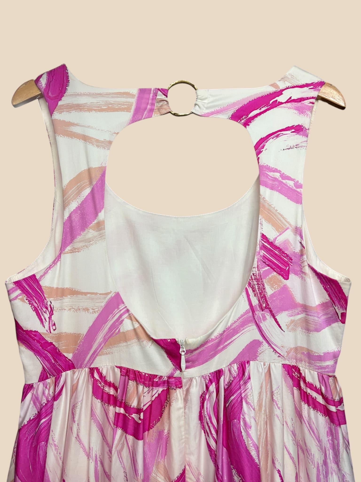 Aje. Alegro Maxi Dress Abstract Print Cutout Pink Women's 14 — photo 8 of 8