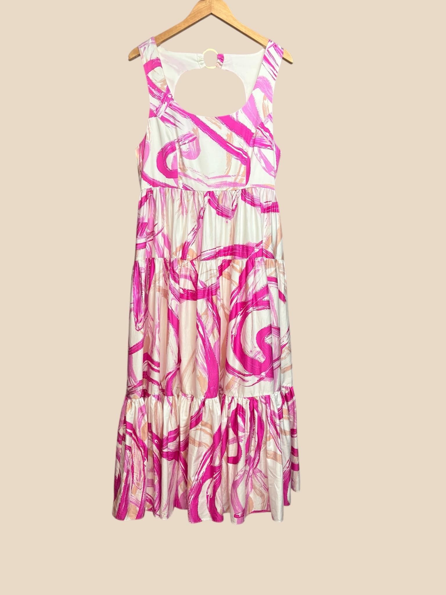 Aje. Alegro Maxi Dress Abstract Print Cutout Pink Women's 14 — photo 2 of 8