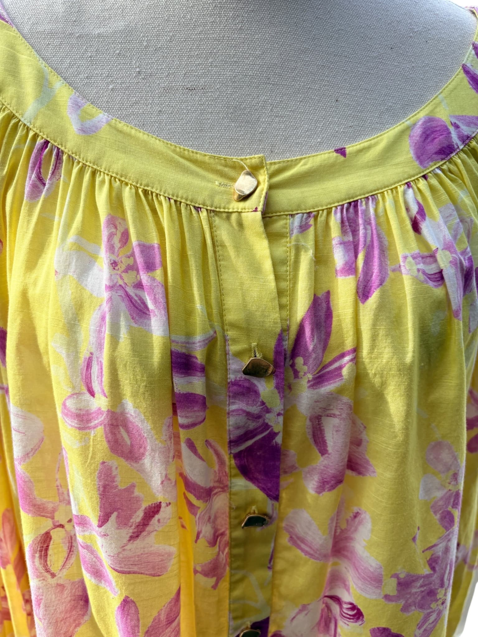 Aje. Floral Button-Down Tunic Yellow and Pink OS — photo 5 of 11