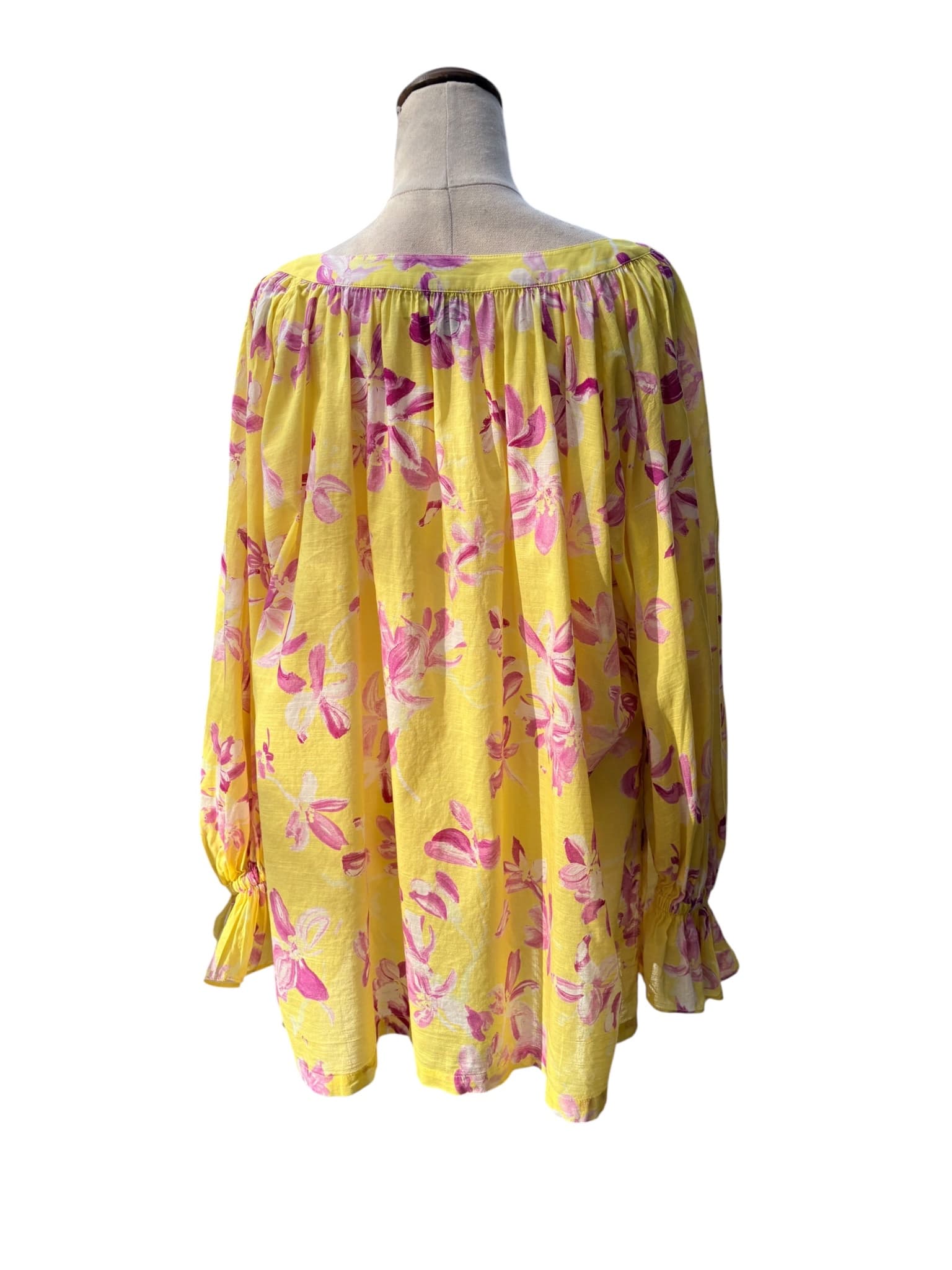 Aje. Floral Button-Down Tunic Yellow and Pink OS — photo 8 of 11