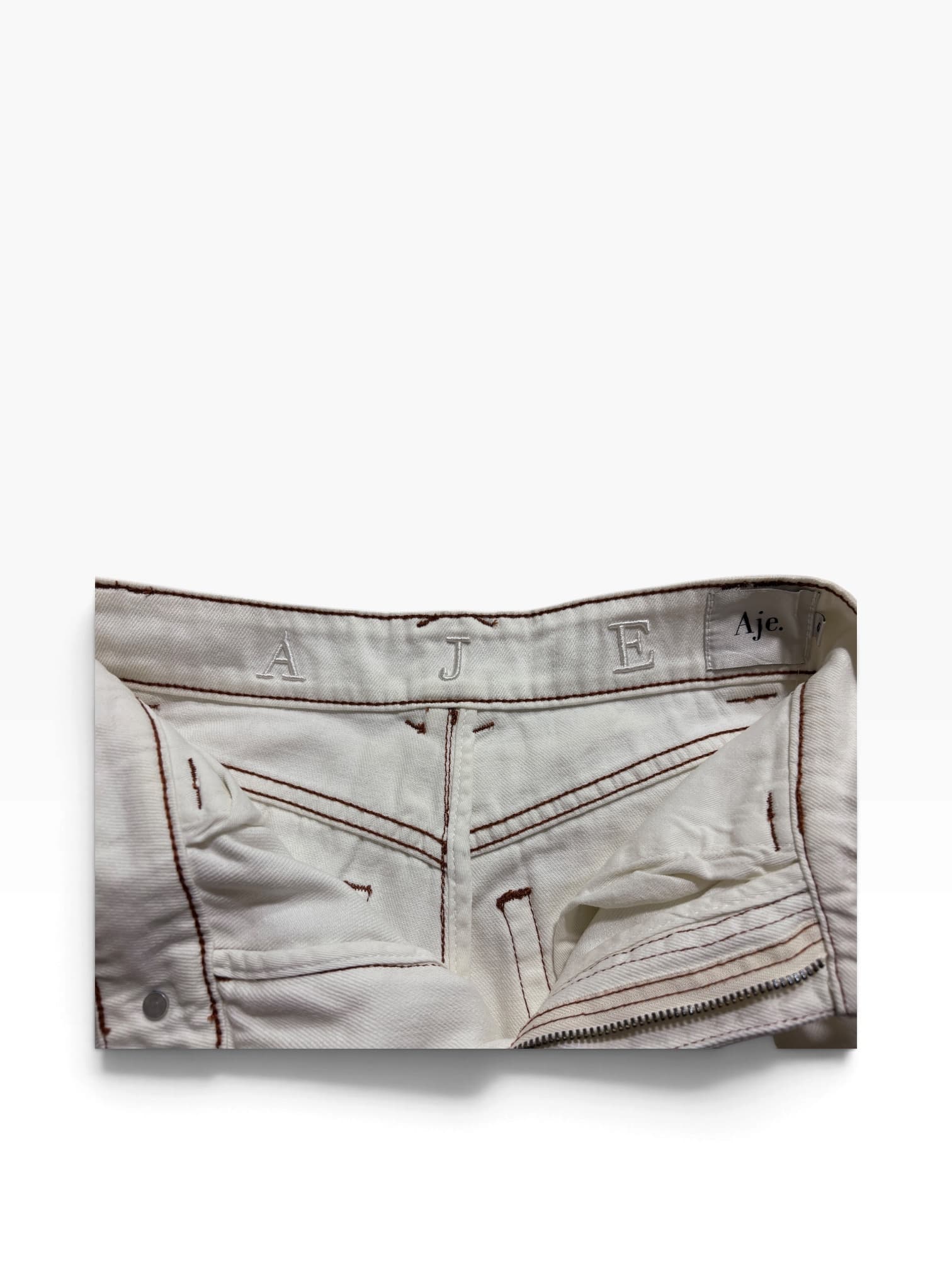 Aje. High-Rise Wide-Leg Jeans Off-White Size 6 — photo 4 of 8