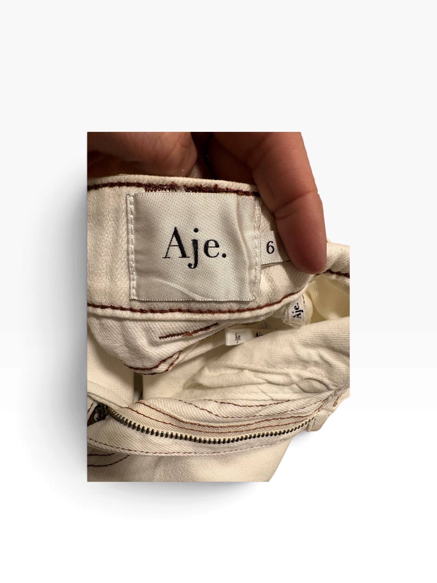 Aje. High-Rise Wide-Leg Jeans Off-White Size 6 — photo 5 of 8