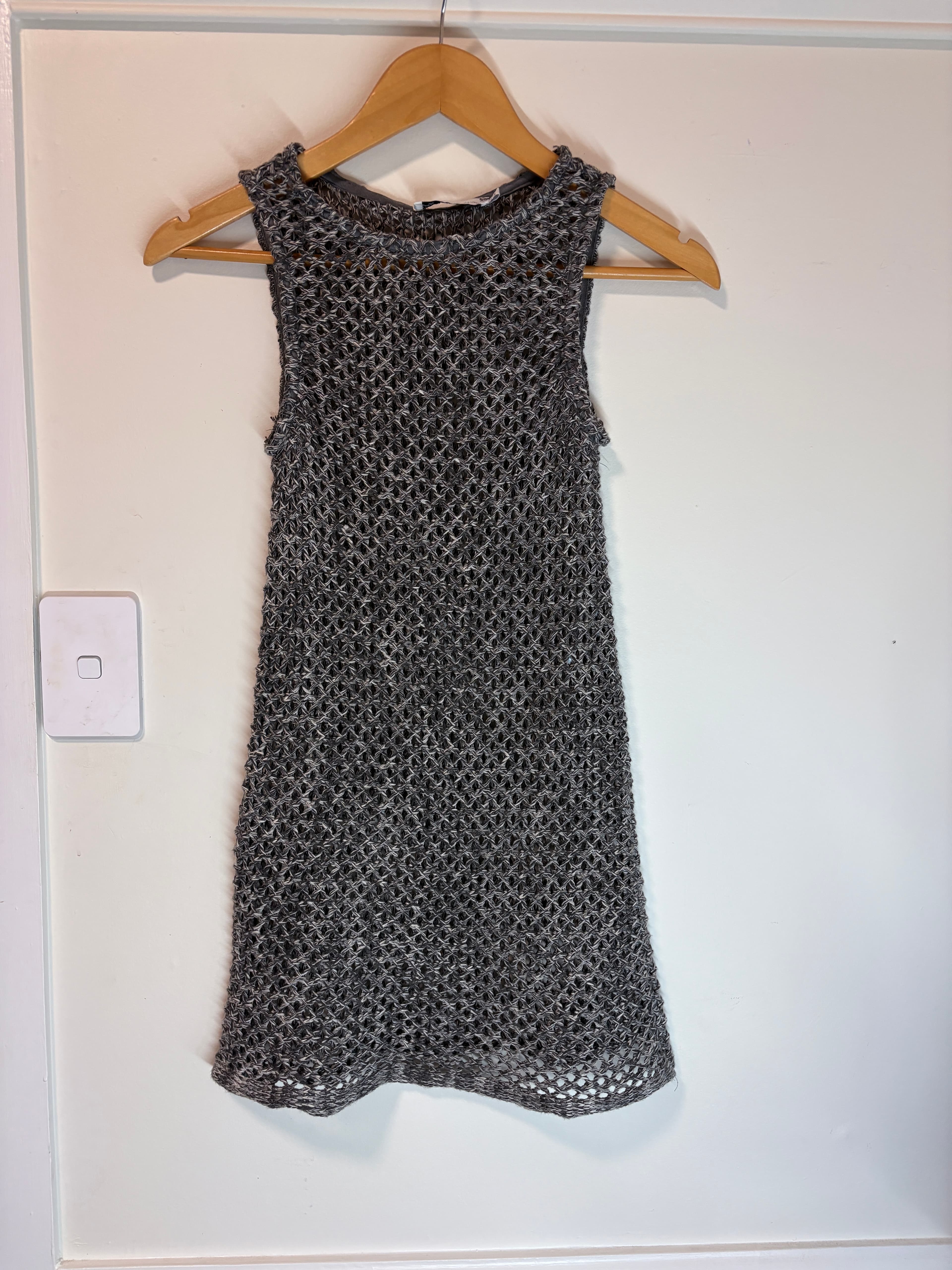 All About May Open Knit Sleeveless Tunic Top/Dress Grey Size 8 — photo 4 of 4