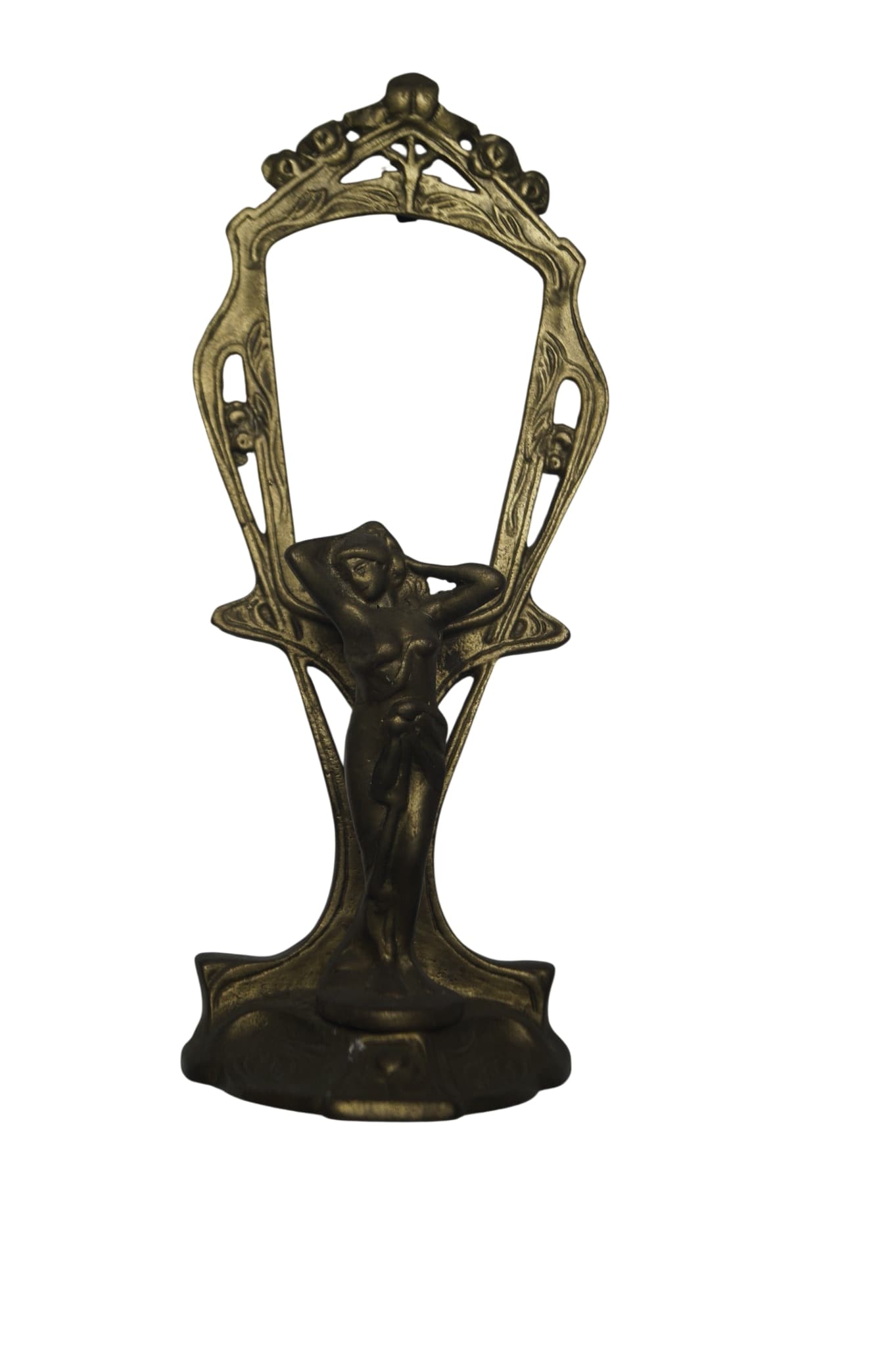 Art Nouveau Style Brass Figural Hand Mirror Frame - Vintage Decorative Stand — photo 1 of 7