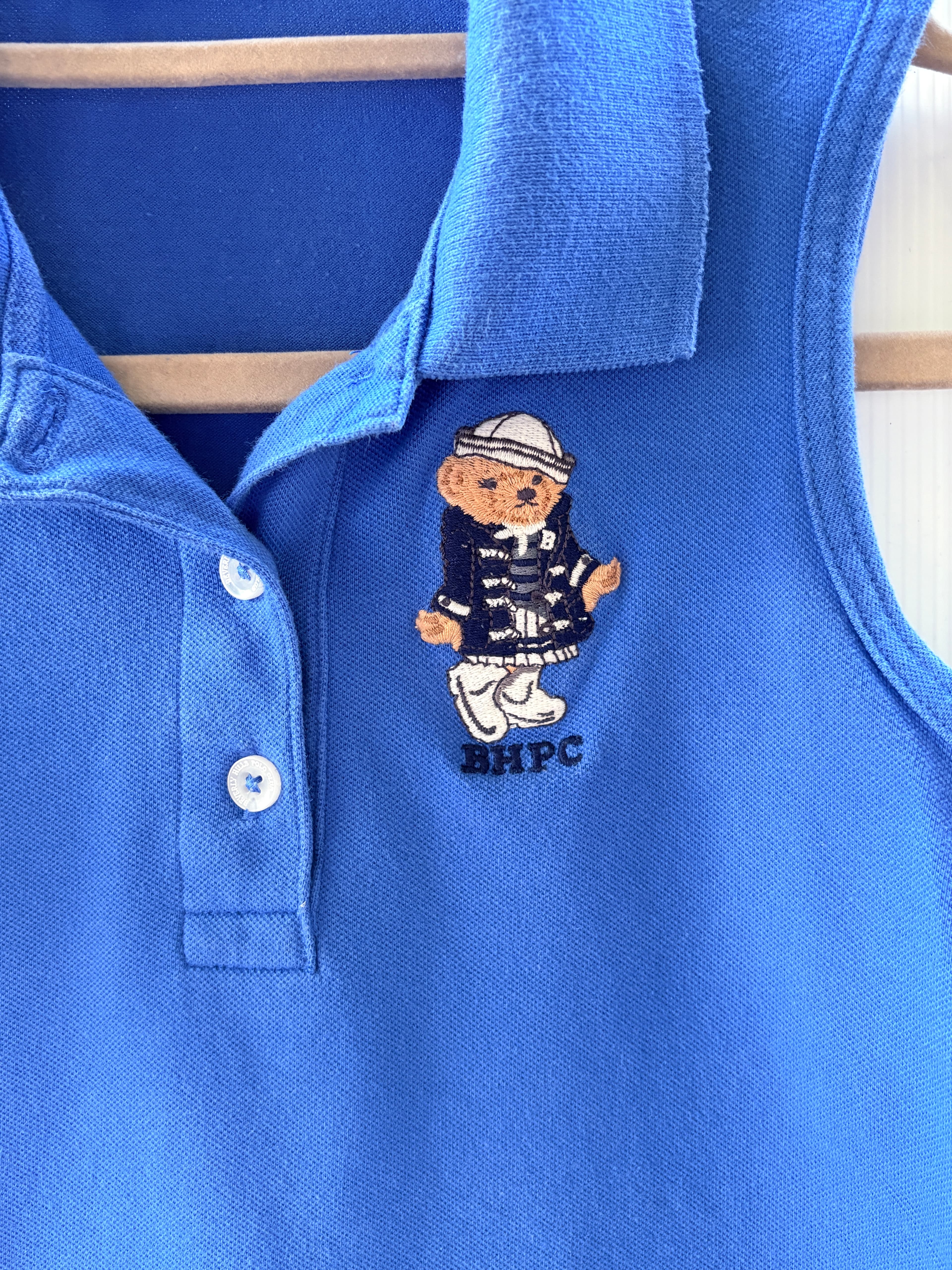 Beverly Hills Polo Club Sleeveless Polo Shirt Blue Bear Embroidery Women's S — photo 6 of 6