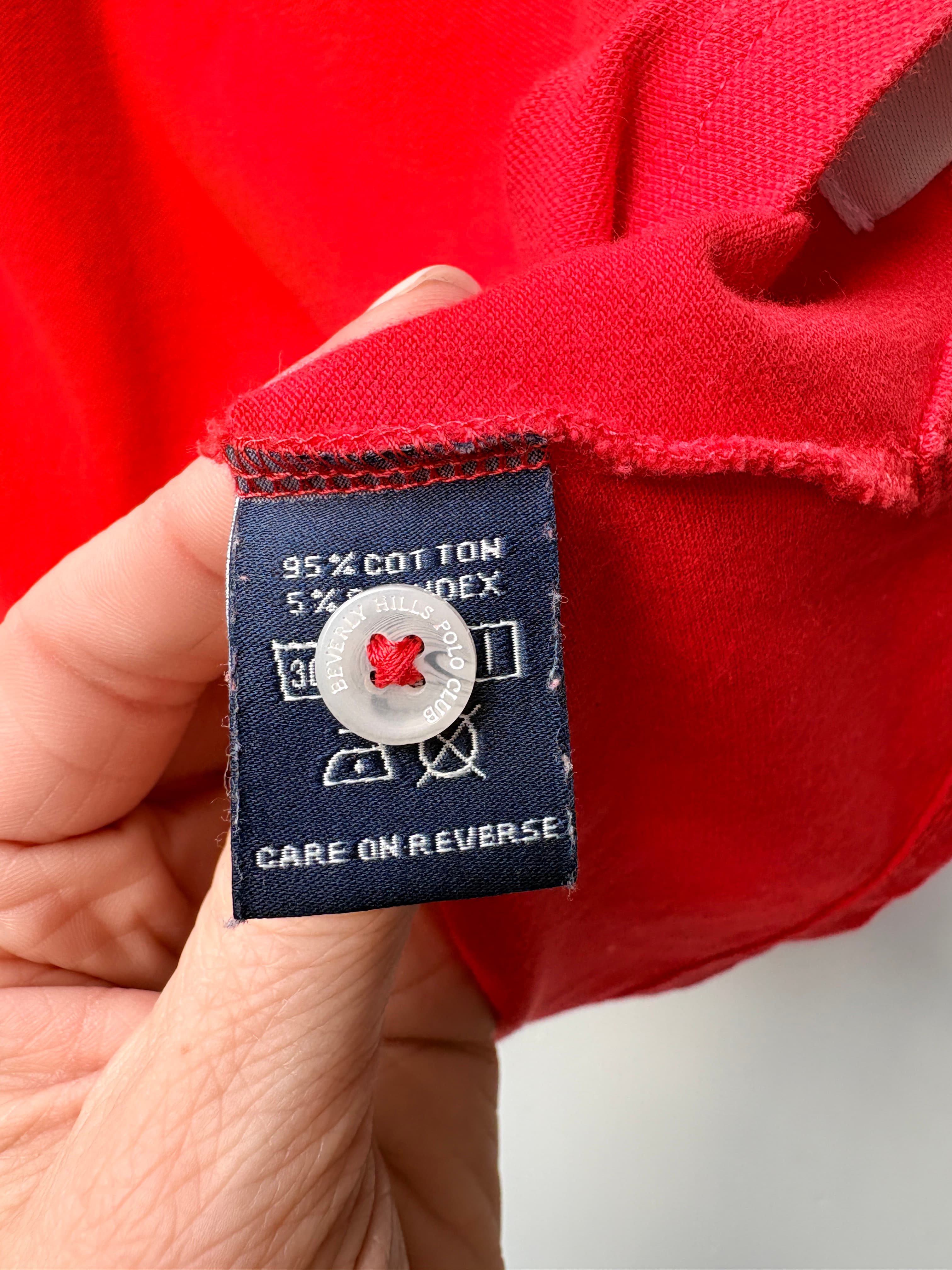 Beverly Hills Polo Club Sleeveless Polo Shirt Red Bear Embroidery Small — photo 3 of 7