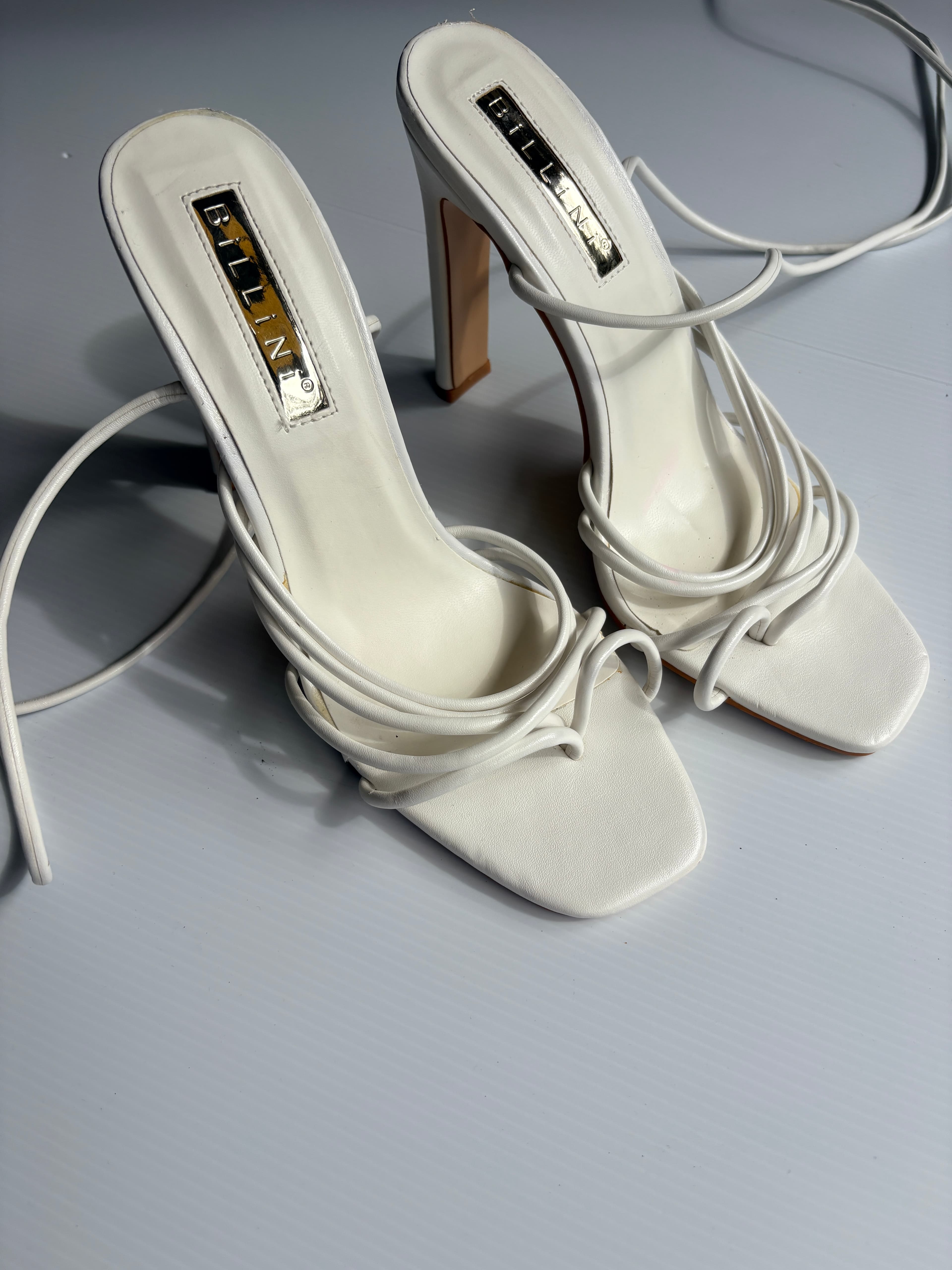 Billini Iggy Lace-Up Strappy Heels White AU 7 — photo 3 of 6