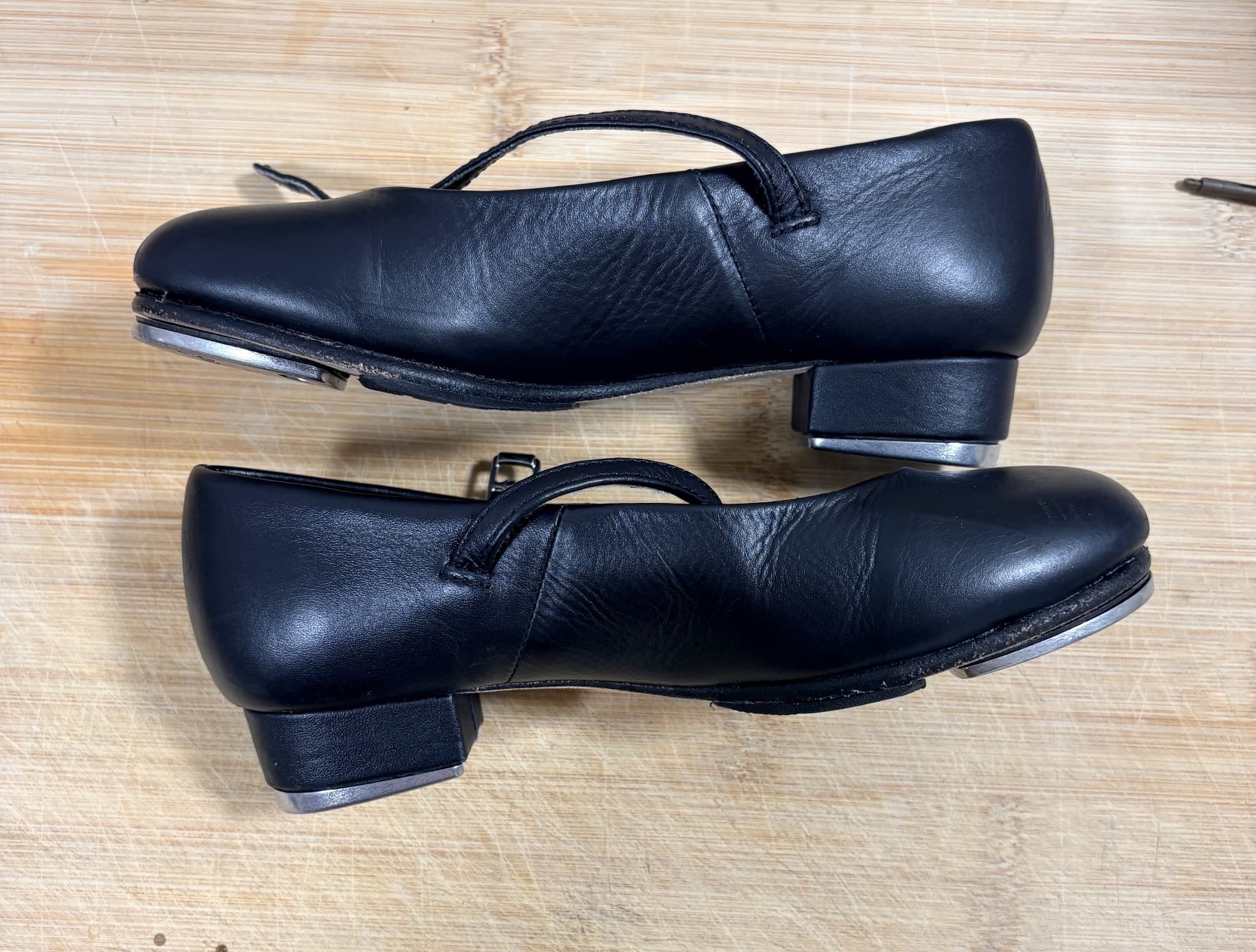 Capezio Mary Jane Tap Shoes Black Leather Size 13 — photo 5 of 6