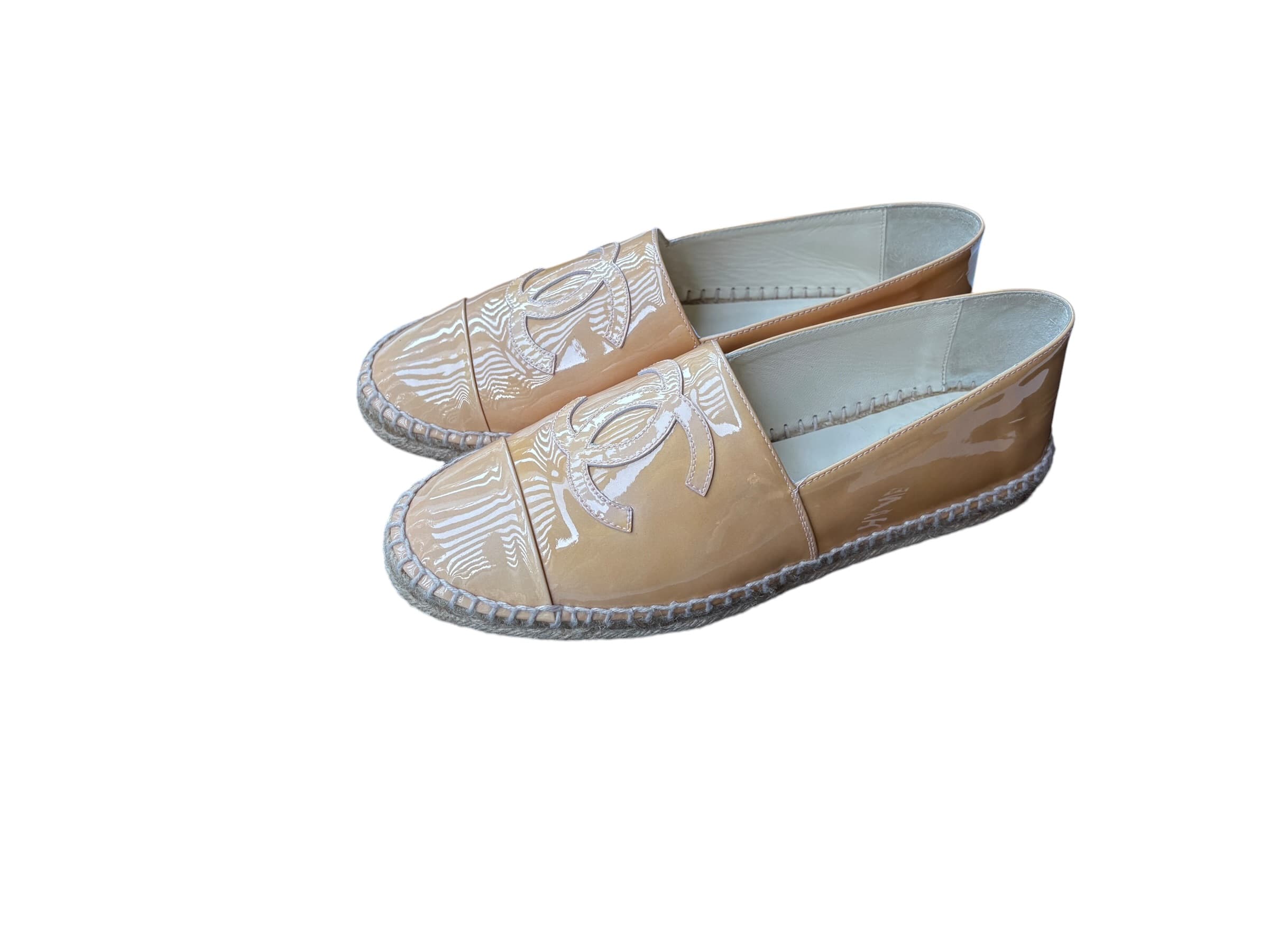 CHANEL CC Logo Espadrilles Beige Patent Leather size 39 — photo 5 of 18
