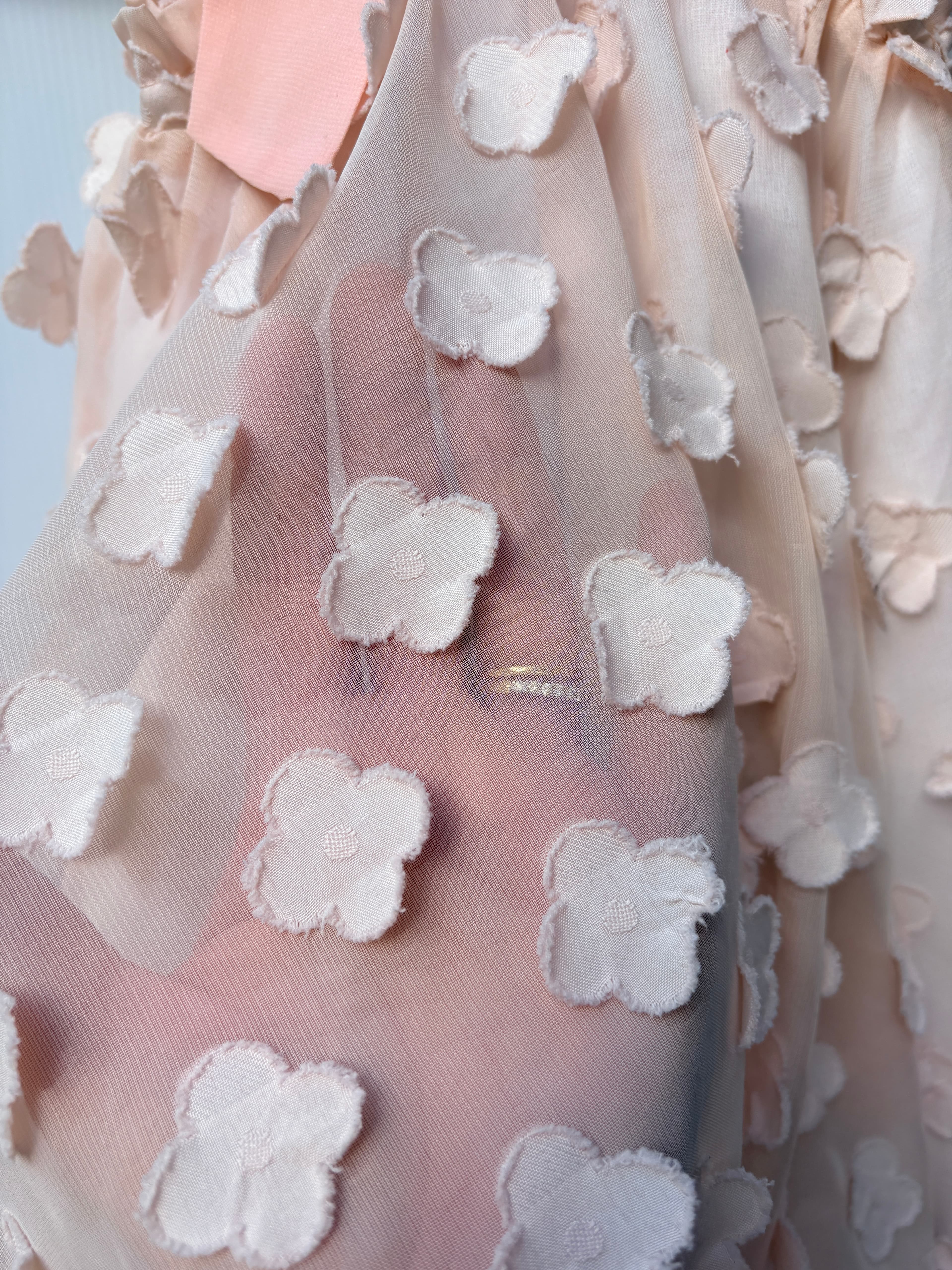 Chloé and Amélie Peach Floral Applique Tie-Strap Dress Size 2 — photo 5 of 7
