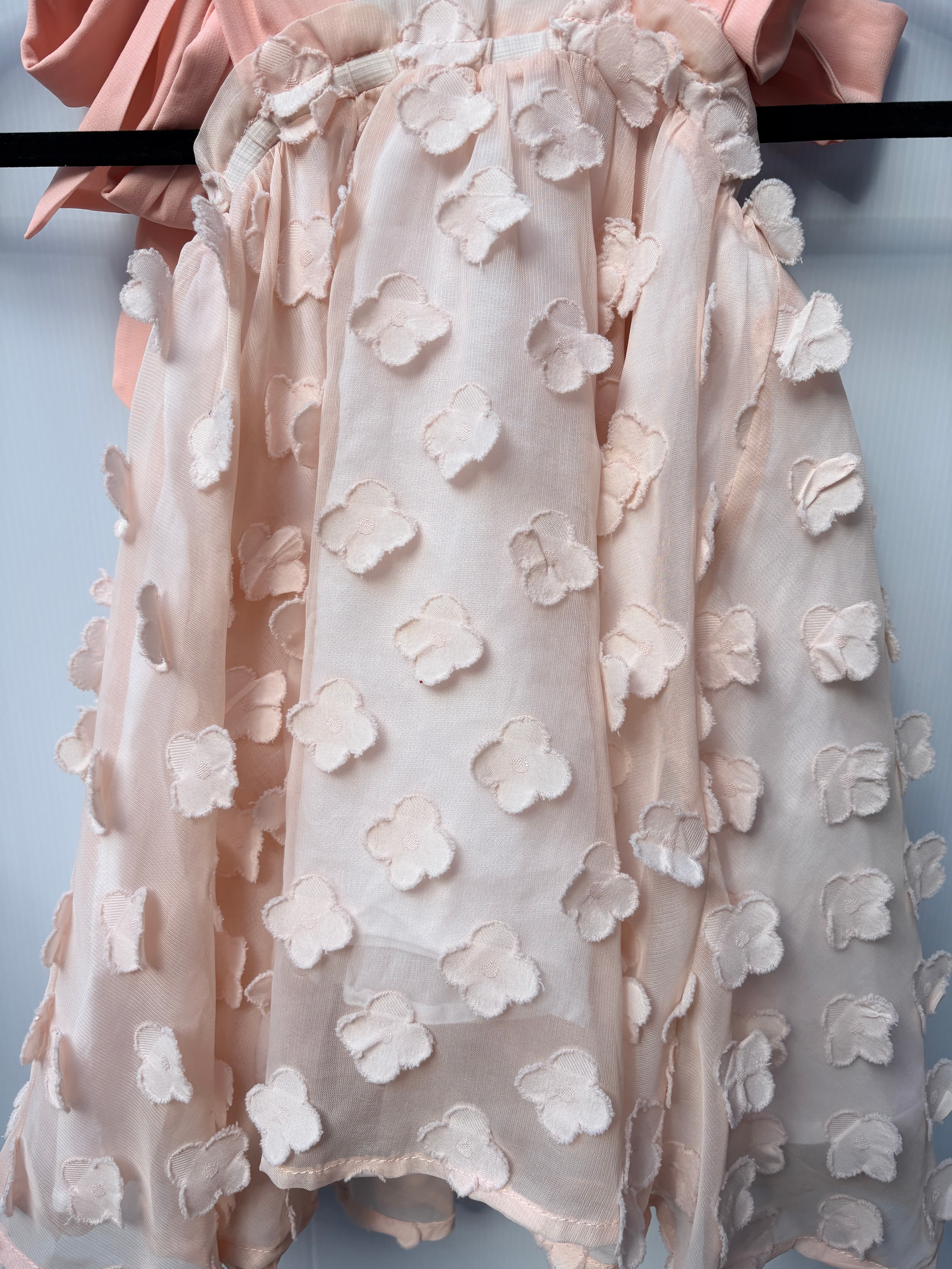 Chloé and Amélie Peach Floral Applique Tie-Strap Dress Size 2 — photo 7 of 7