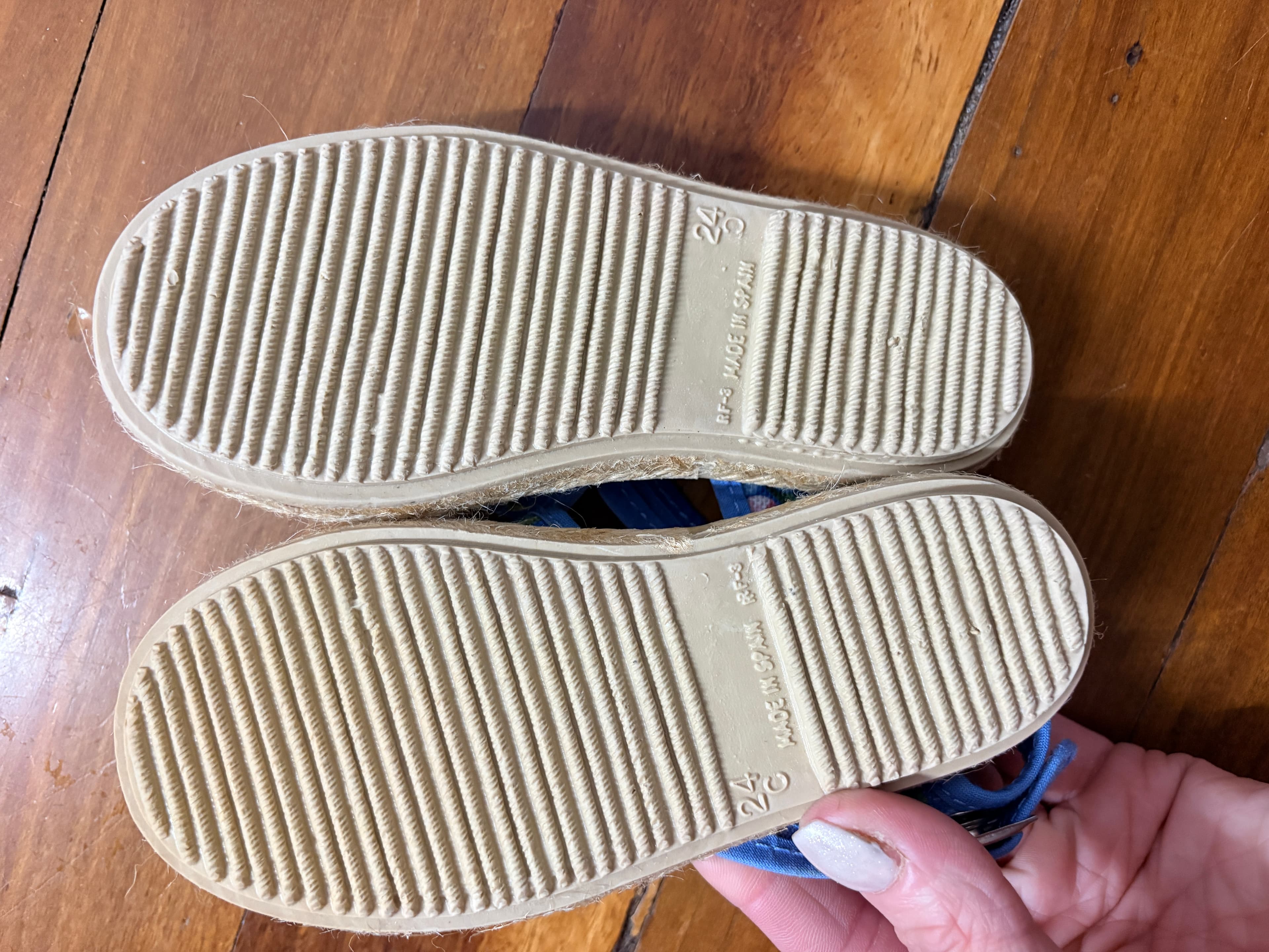 Cienta Kids Floral Canvas Espadrille Sandals Blue Size 24 — photo 2 of 5