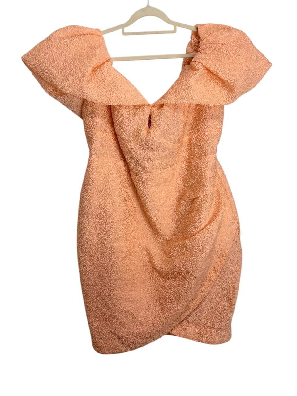 City Chic Textured Off-Shoulder Mini Dress Peach Size S — photo 1 of 5