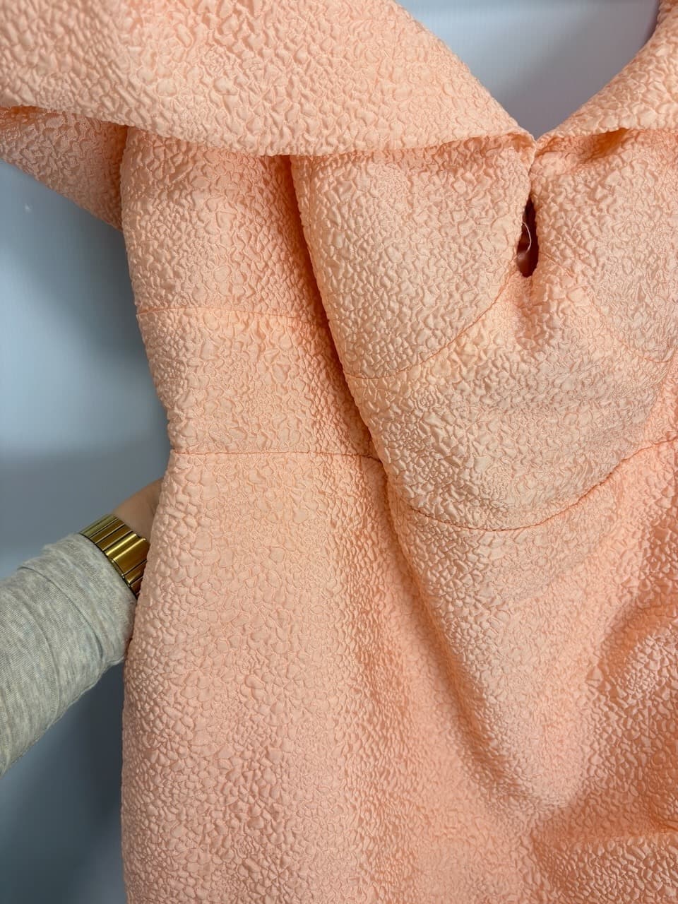 City Chic Textured Off-Shoulder Mini Dress Peach Size S — photo 2 of 5