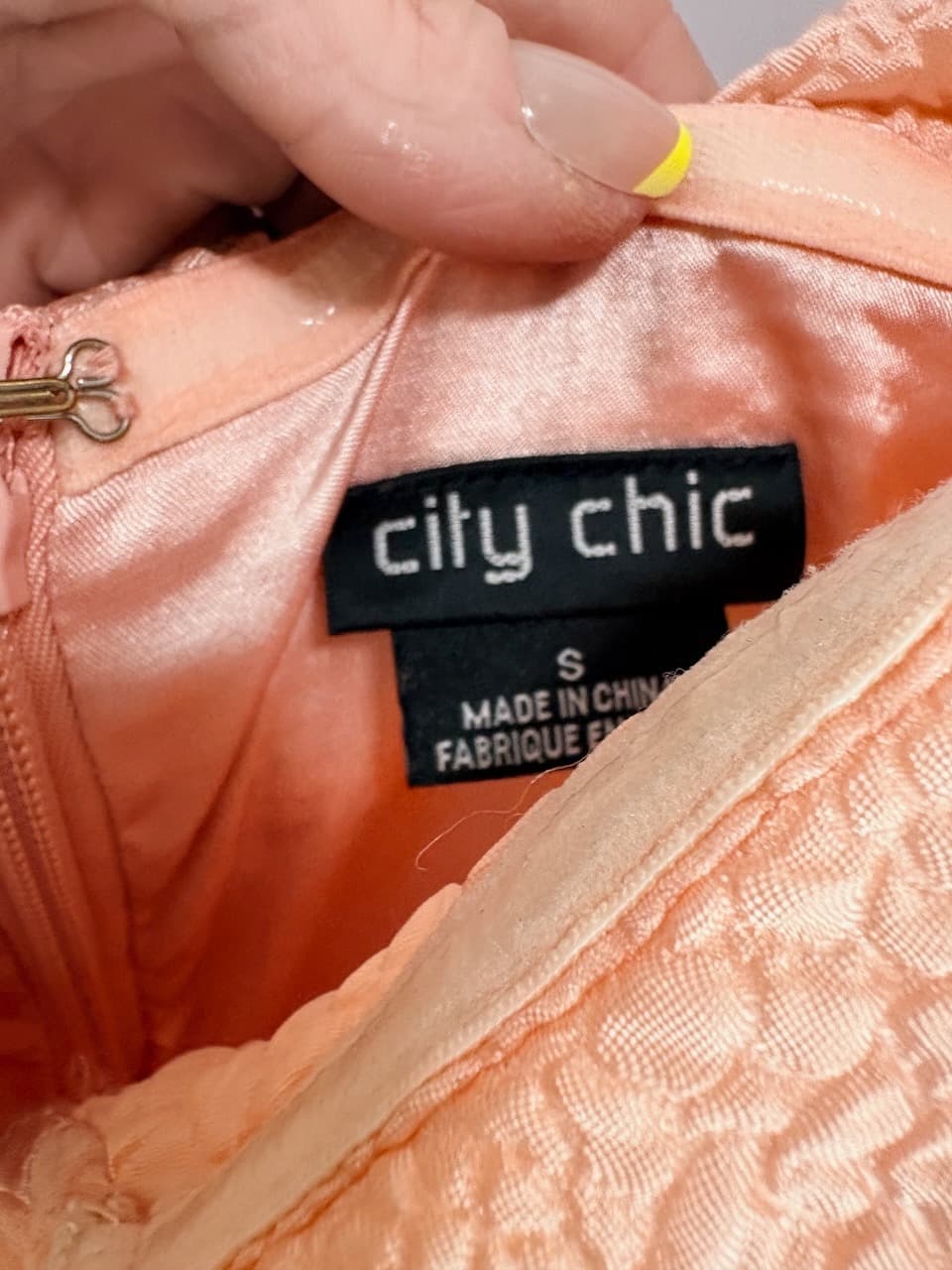 City Chic Textured Off-Shoulder Mini Dress Peach Size S — photo 3 of 5