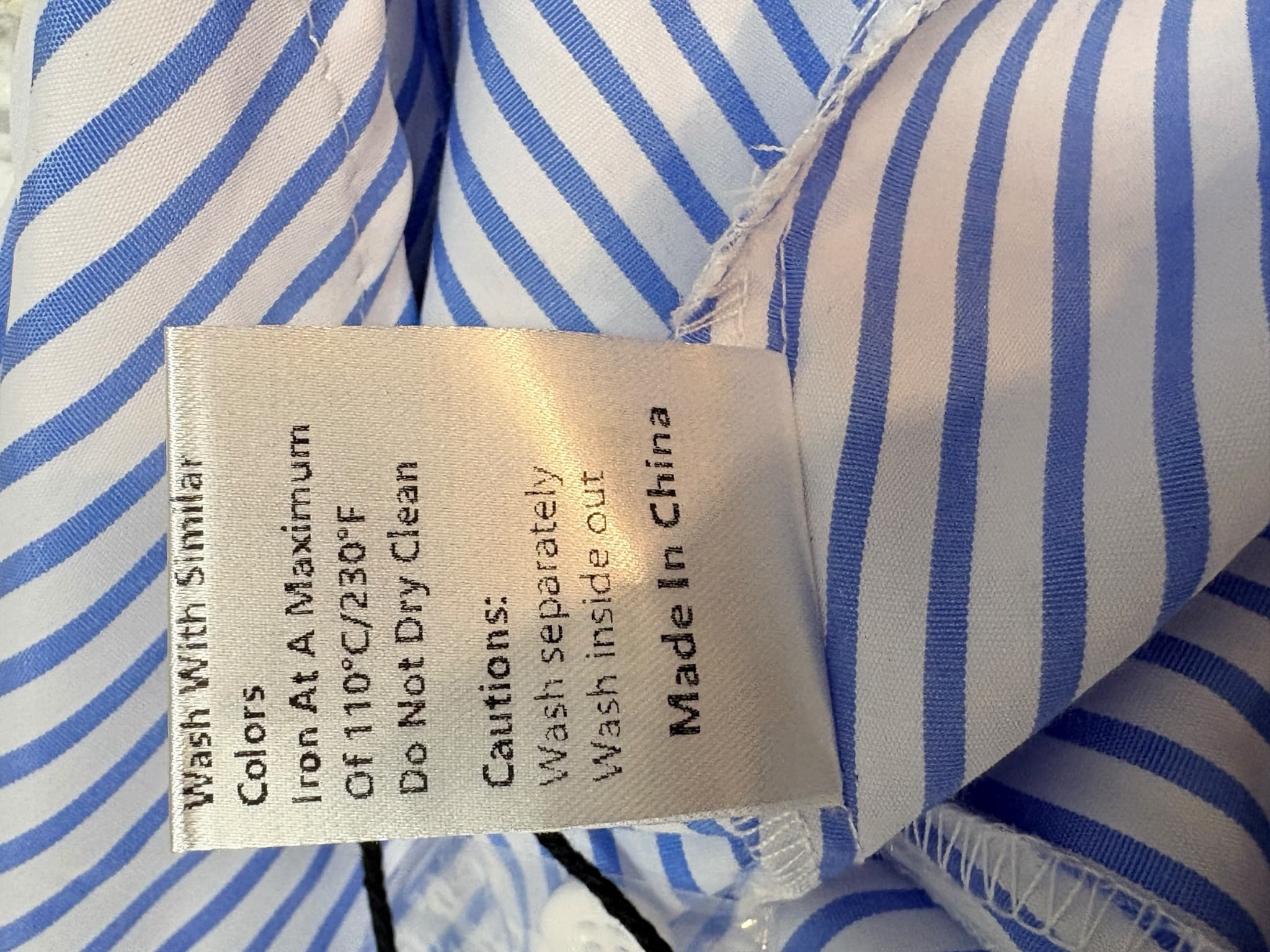 CMMENSE Halter Top Tie-Front Blue and White Women's L — photo 5 of 6