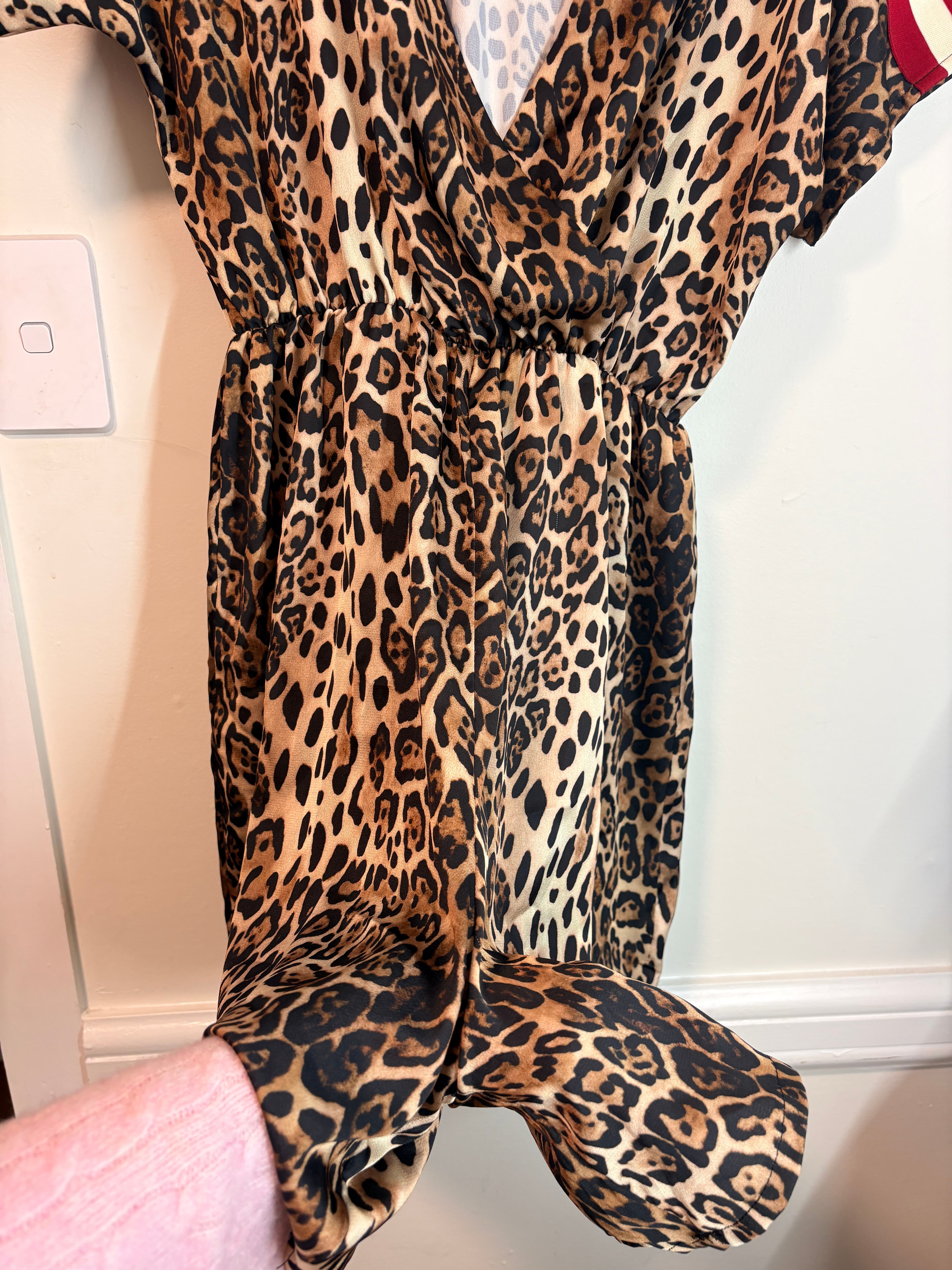 Dimora Leopard Print Mini Dress With Side Stripe Detail Size L — photo 2 of 6
