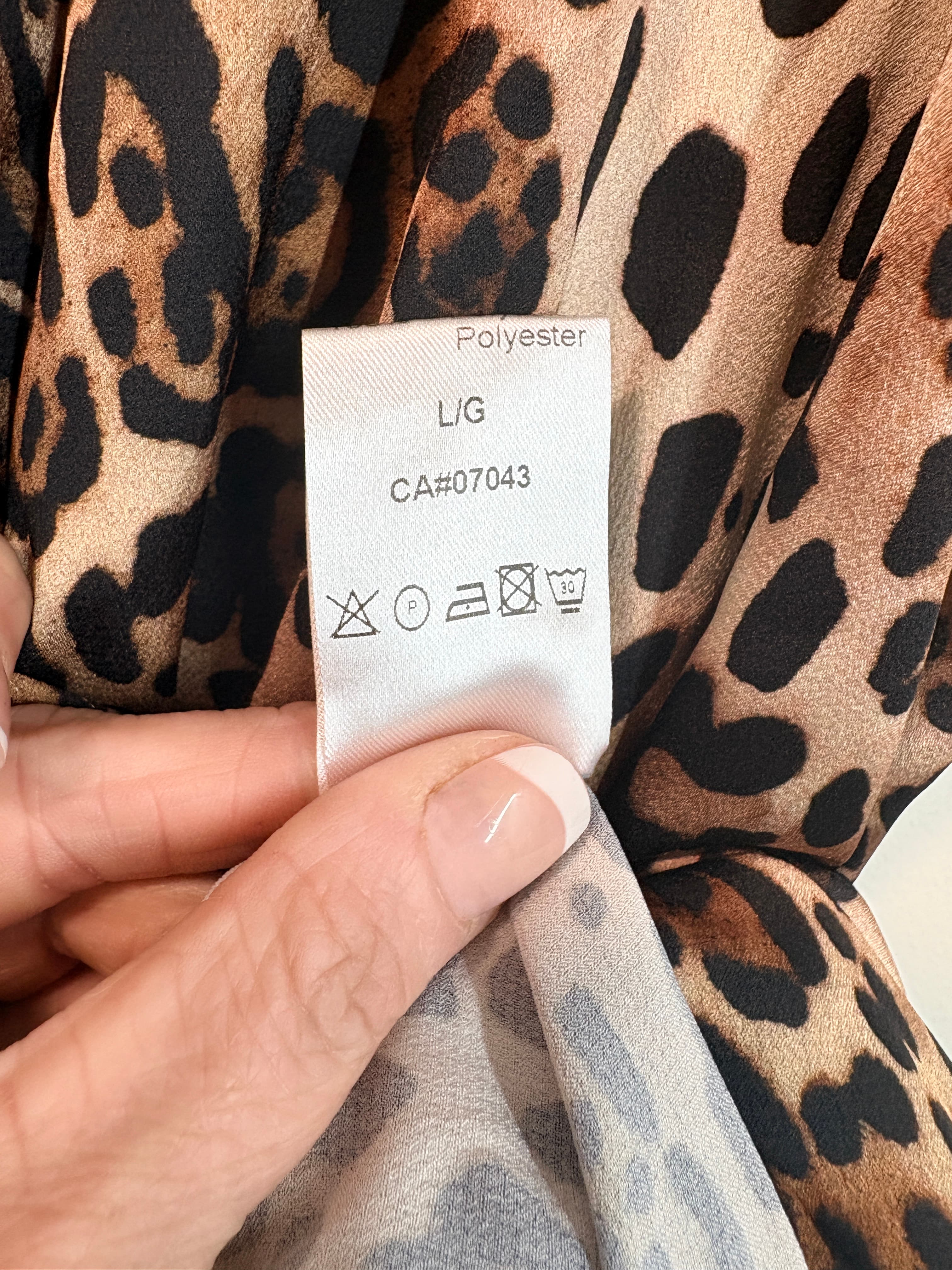 Dimora Leopard Print Mini Dress With Side Stripe Detail Size L — photo 3 of 6