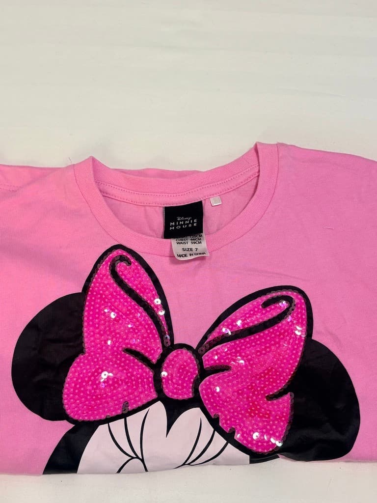 Disney Minnie Mouse Pink Short Sleeve Graphic T-Shirt Size 7 — photo 4 of 7