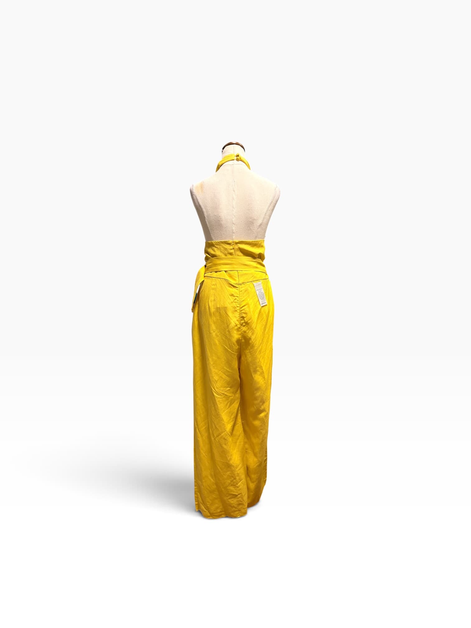 Forever New Linen-Blend Halter Neck Jumpsuit Yellow — photo 6 of 9