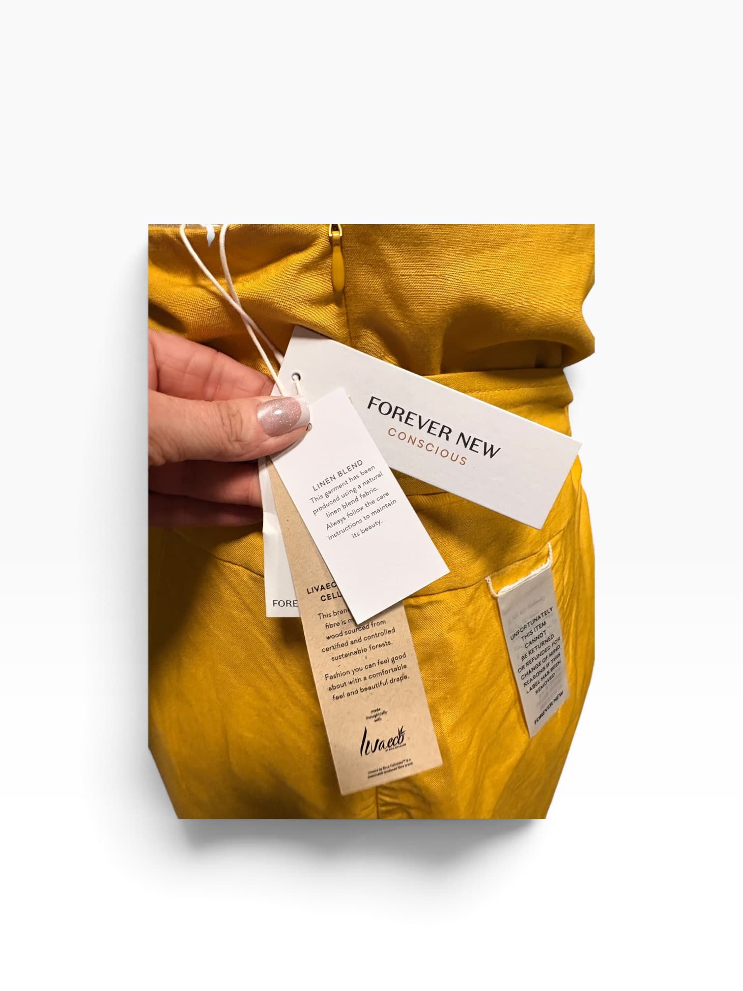 Forever New Linen-Blend Halter Neck Jumpsuit Yellow — photo 8 of 9
