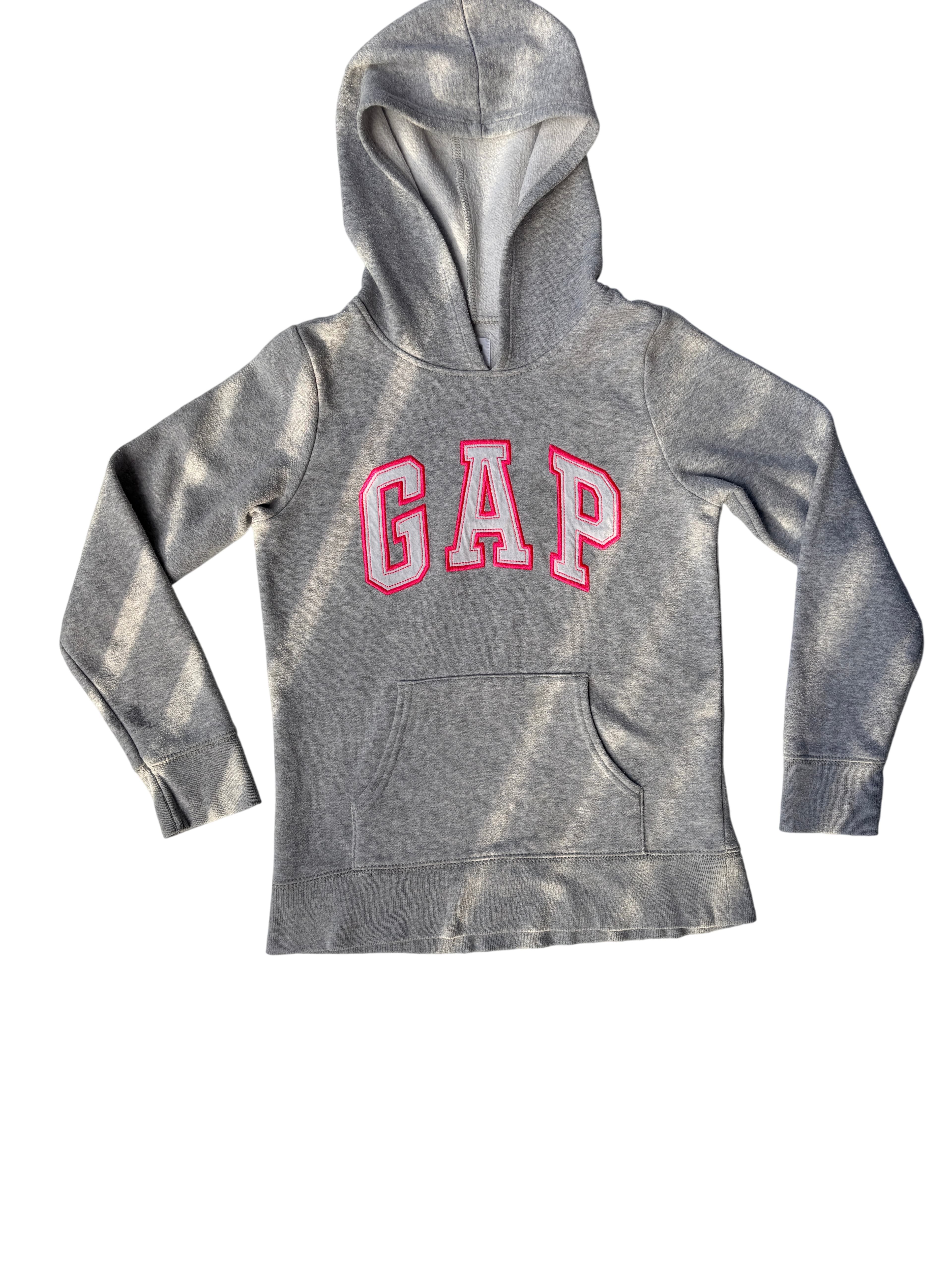 Gap Kids Hoodie Grey with Pink Outline Logo Size 10 — photo 1 of 6
