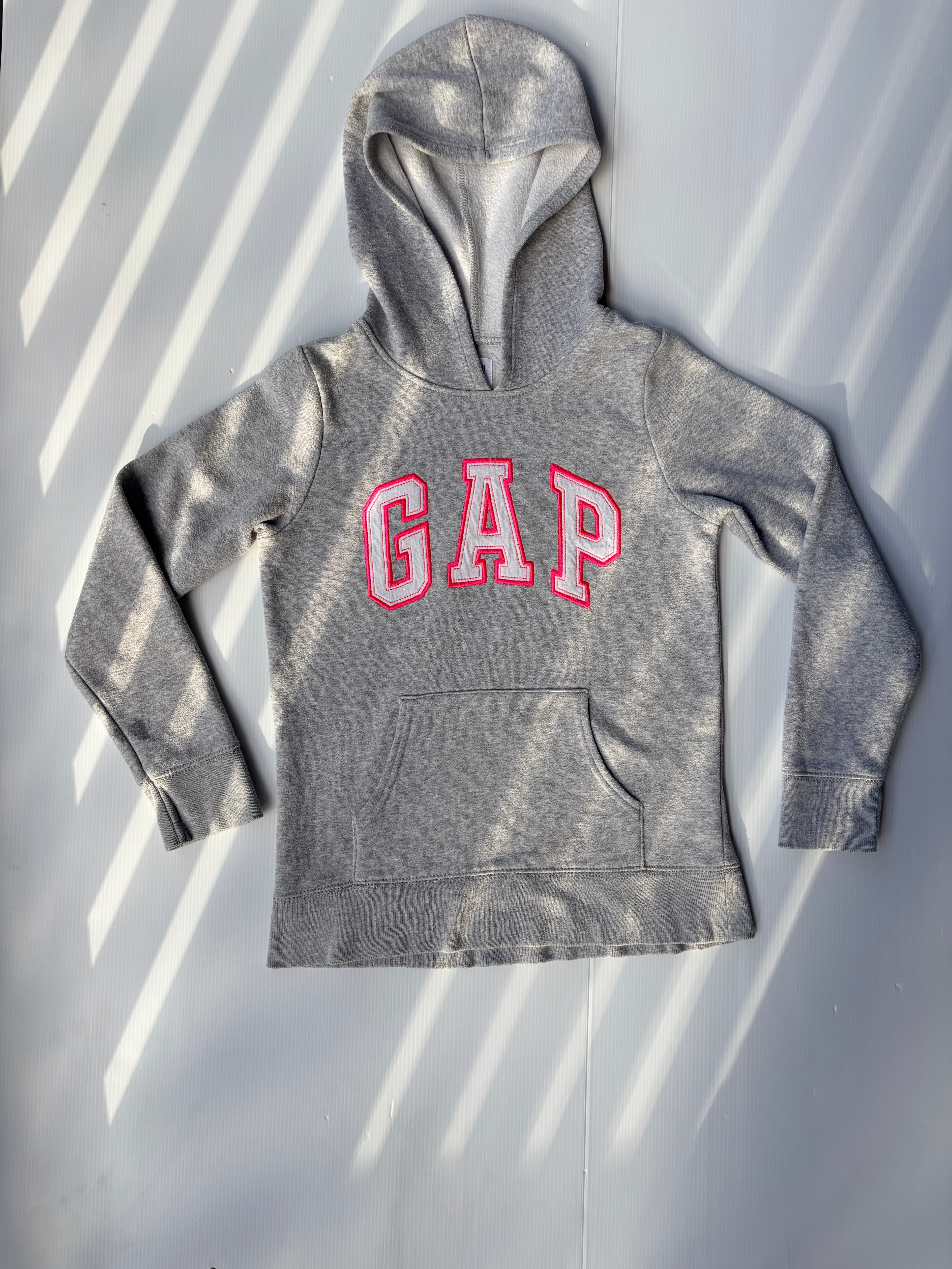 Gap Kids Hoodie Grey with Pink Outline Logo Size 10 — photo 6 of 6