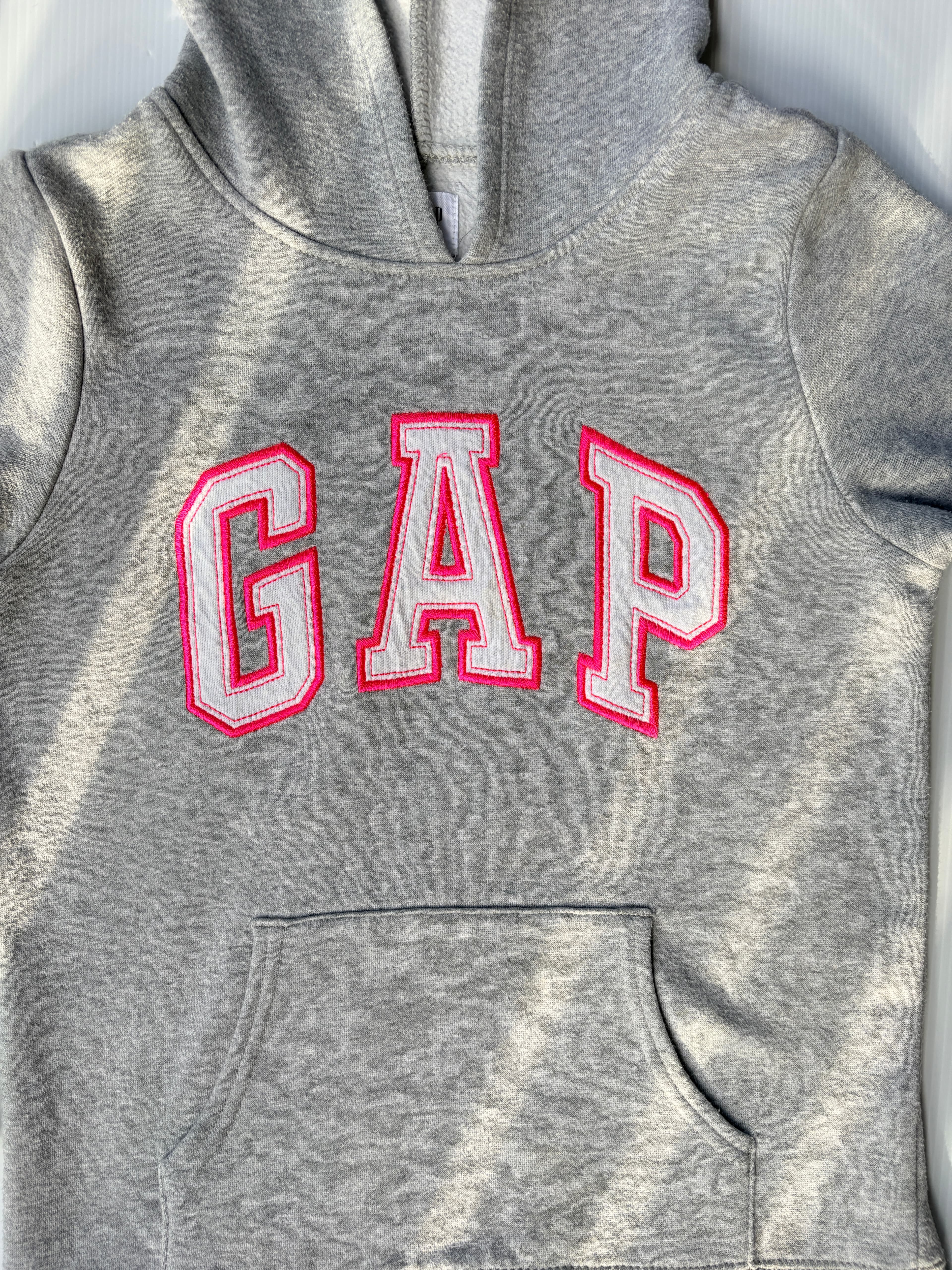 Gap Kids Hoodie Grey with Pink Outline Logo Size 10 — photo 5 of 6