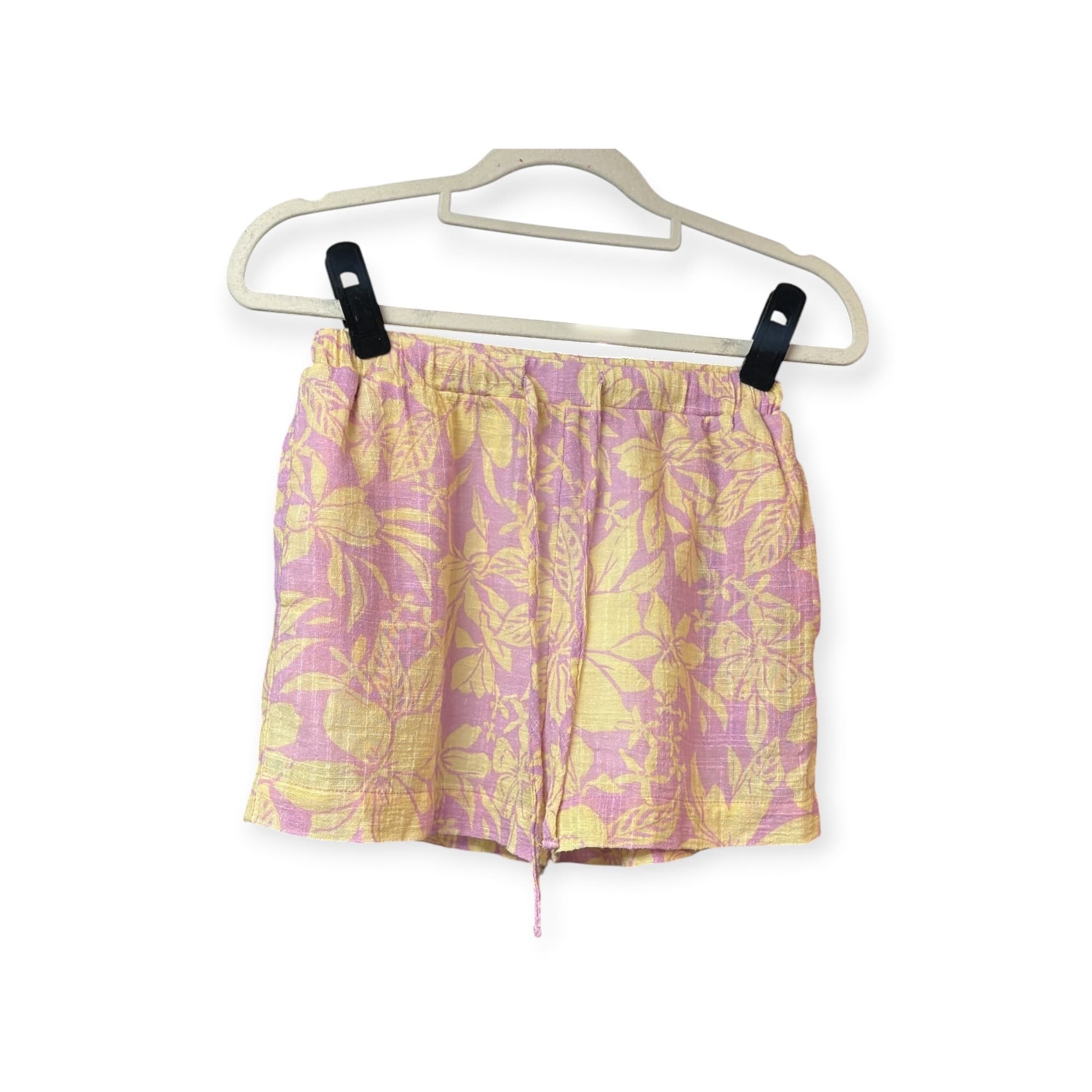 Ghanda Floral Drawstring Shorts Pink Yellow Kids 9-10 — photo 1 of 6