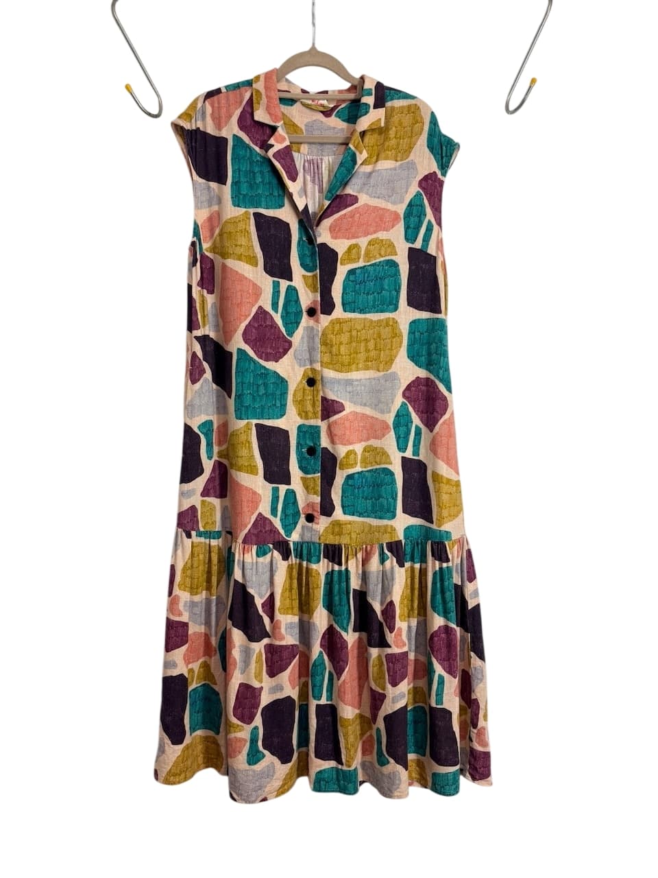 Gorman Abstract Geometric Print Sleeveless Midi Dress Size 8