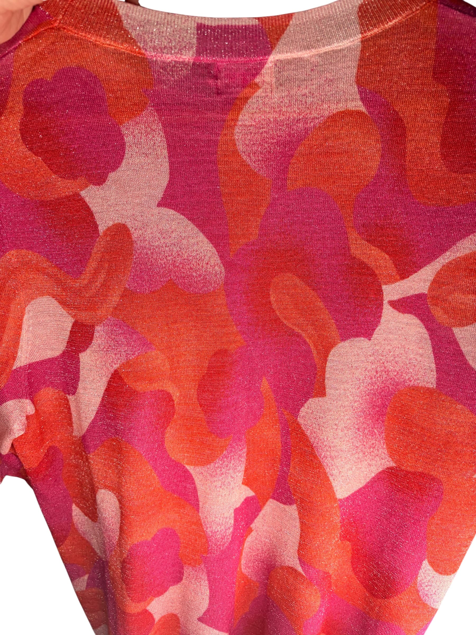 Gorman Abstract Print Knit Top Pink and Red Size 12 — photo 3 of 3