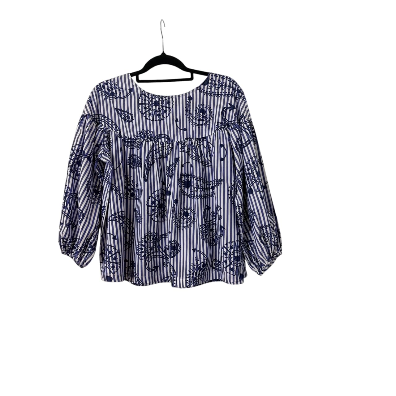 Gorman Blouse Blue and White Striped Paisley Print Women's Size 6 — photo 1 of 3