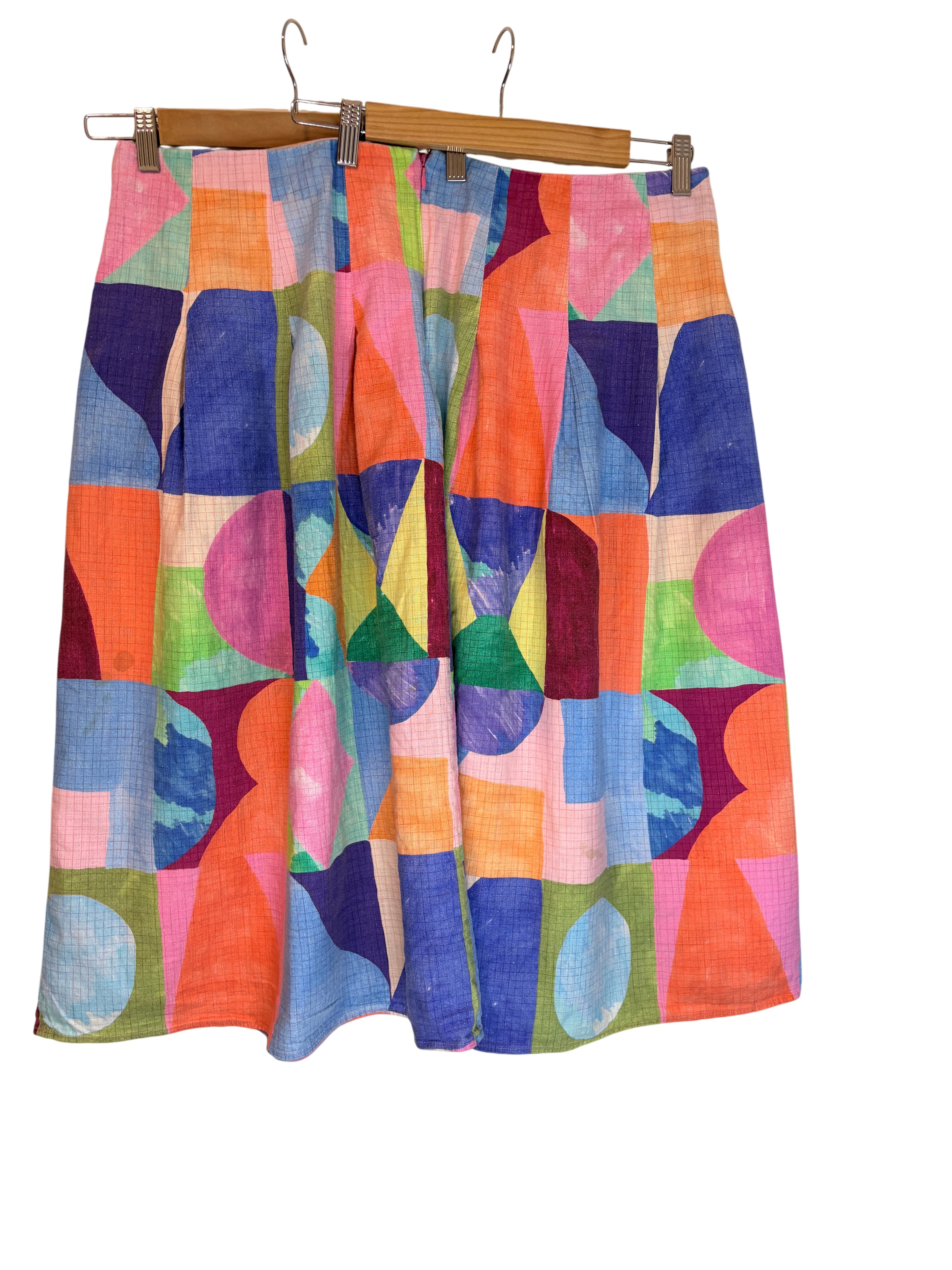 Gorman Geometric Print Pleated Midi Skirt Multicolour Size 20 — photo 1 of 2