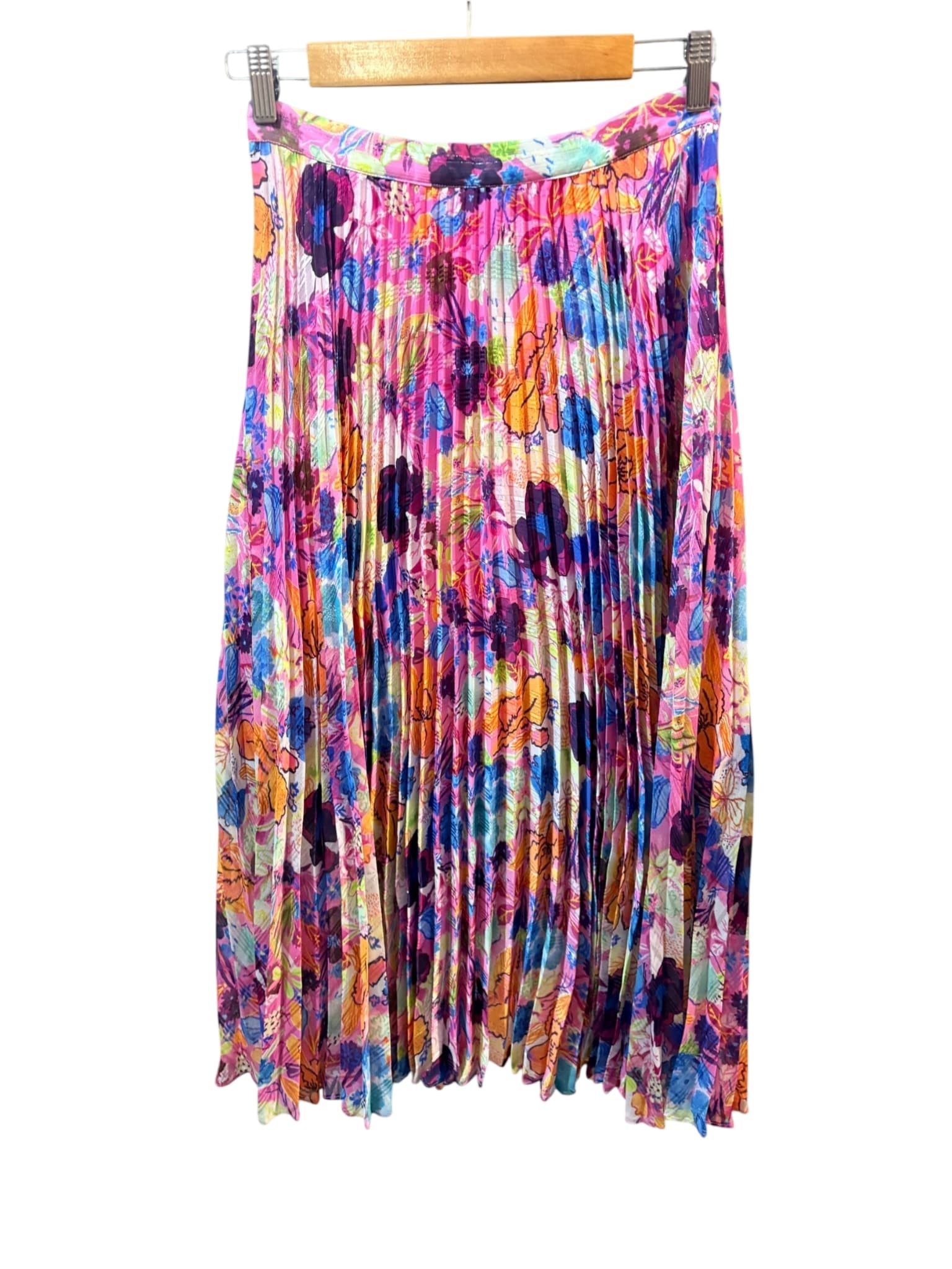 Gorman Pleated Floral Midi Skirt Flora Rosa Size 8 — photo 1 of 6