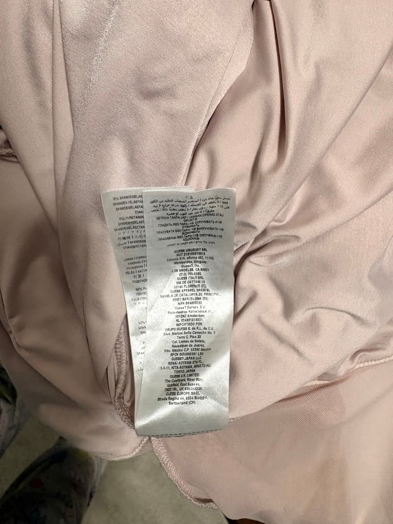 Guess Nude Mesh Ruched Long Sleeve Midi Dress - Size S — photo 12 of 15