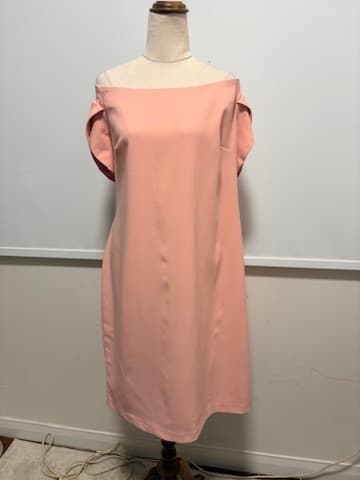 Jayson Brunsdon Black Label Musk Pink Asymmetric Flutter Sleeve Midi Dress 16 — photo 4 of 11