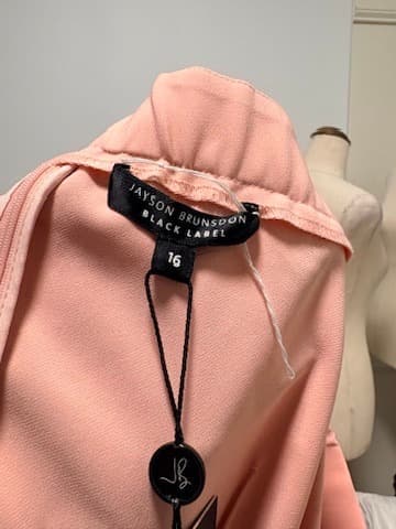 Jayson Brunsdon Black Label Musk Pink Asymmetric Flutter Sleeve Midi Dress 16 — photo 8 of 11