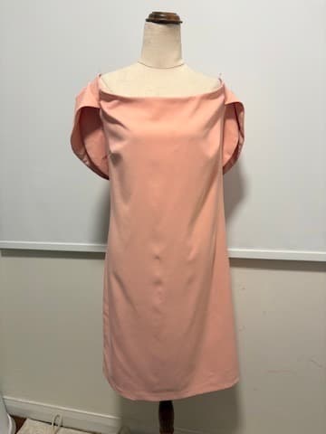 Jayson Brunsdon Black Label Musk Pink Asymmetric Flutter Sleeve Midi Dress 16 — photo 1 of 11
