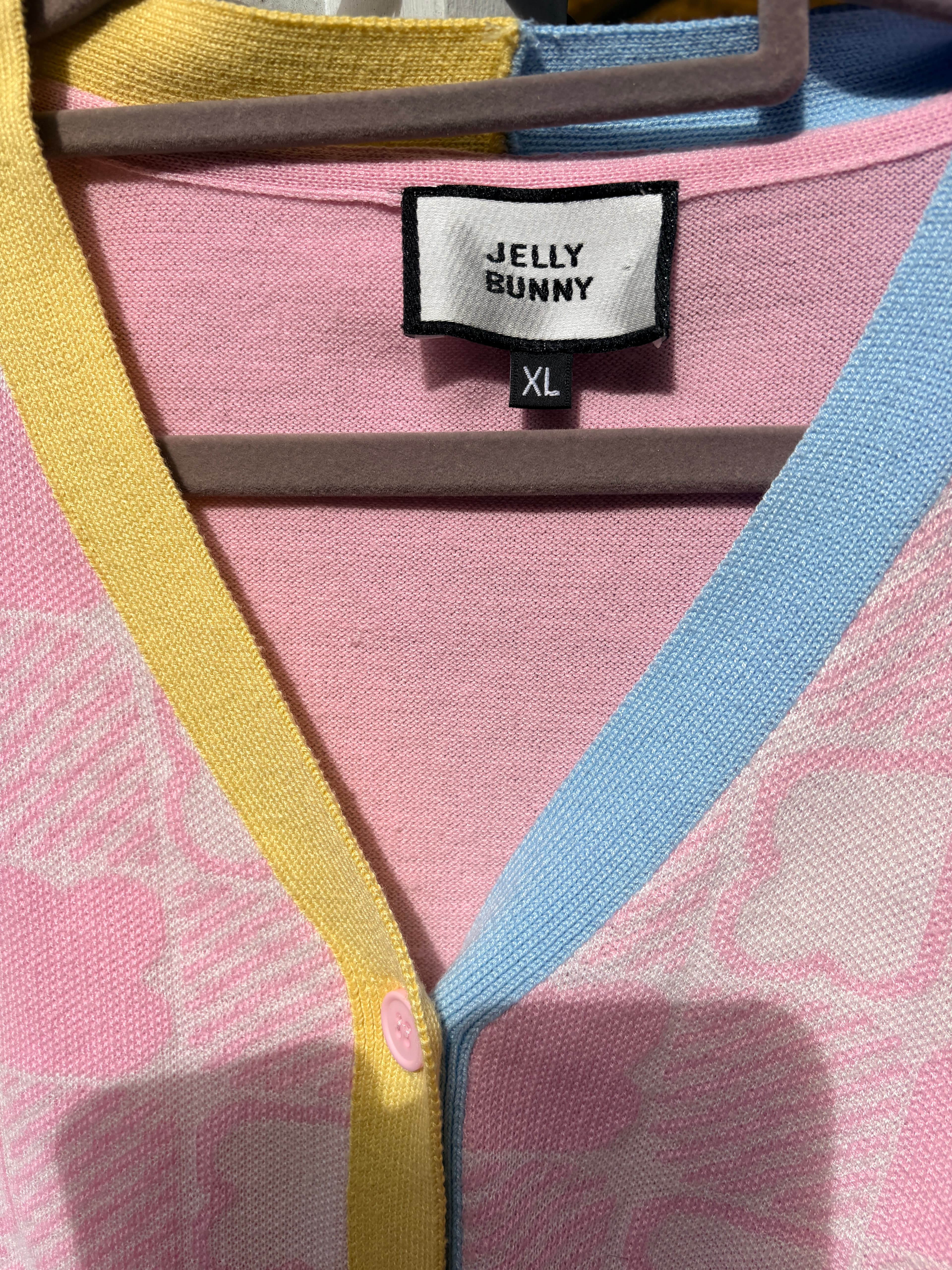Jelly Bunny Knit Cardigan Pastel Checkered XL — photo 2 of 6