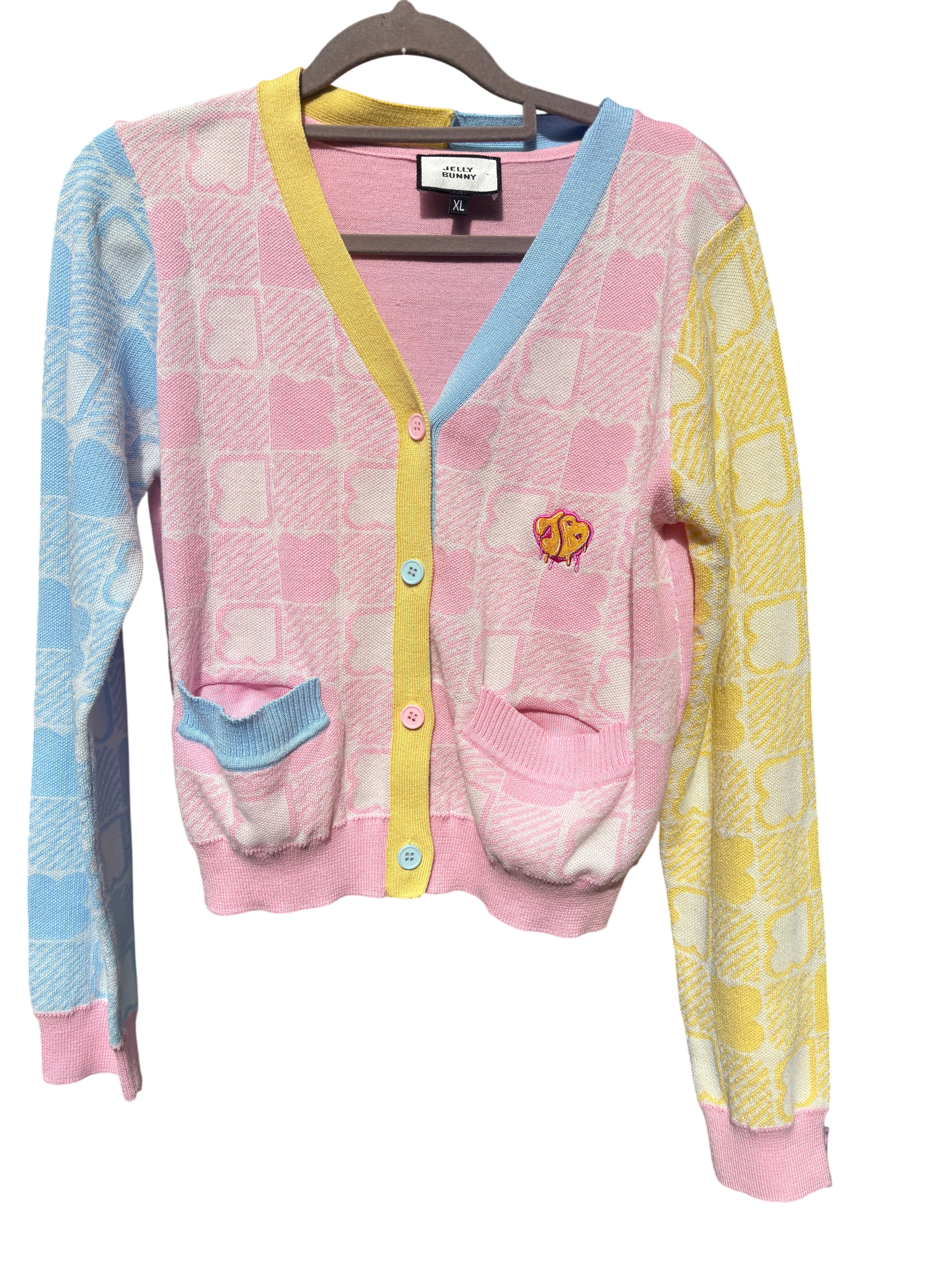 Jelly Bunny Knit Cardigan Pastel Checkered XL — photo 1 of 6