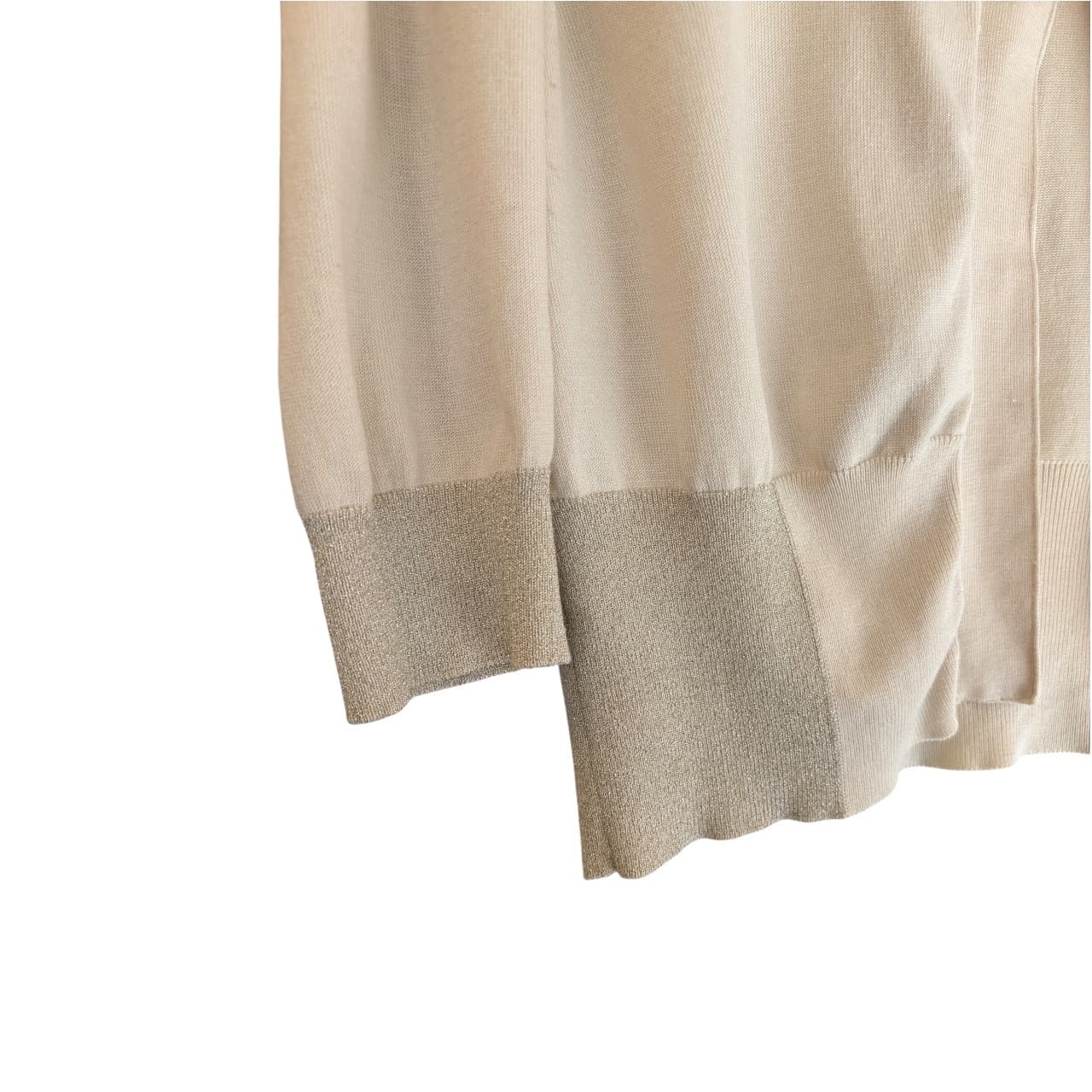 Kachel Cream Shimmer Cardigan Decorative Button Women's Size S — photo 3 of 8