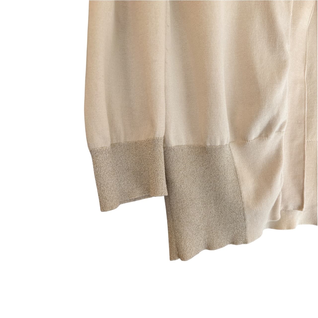 Kachel Cream Shimmer Cardigan Decorative Button Women's Size S — photo 4 of 8